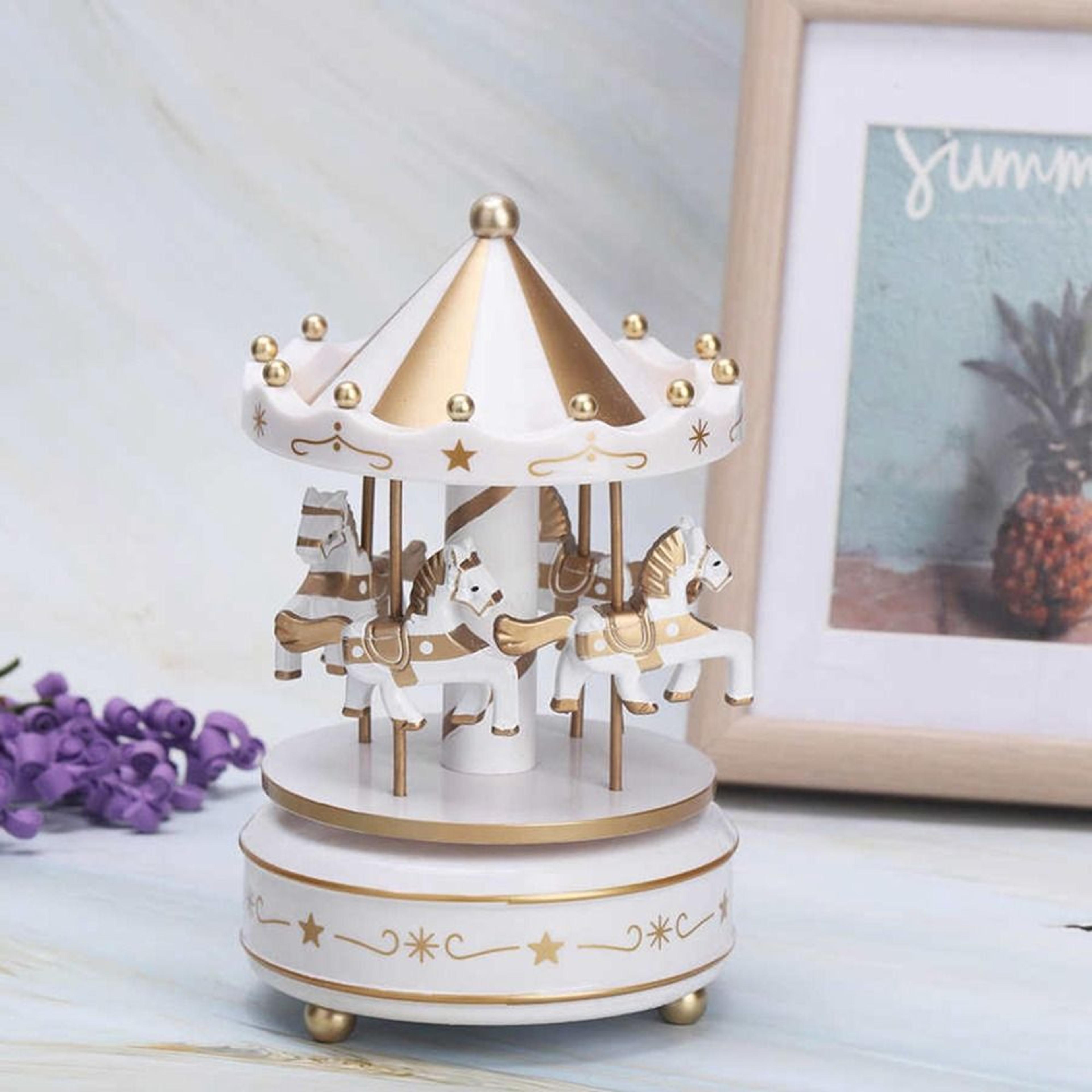 carousel music box, easy use creative fantasy christmas holiday decor, ferris wheel ornaments