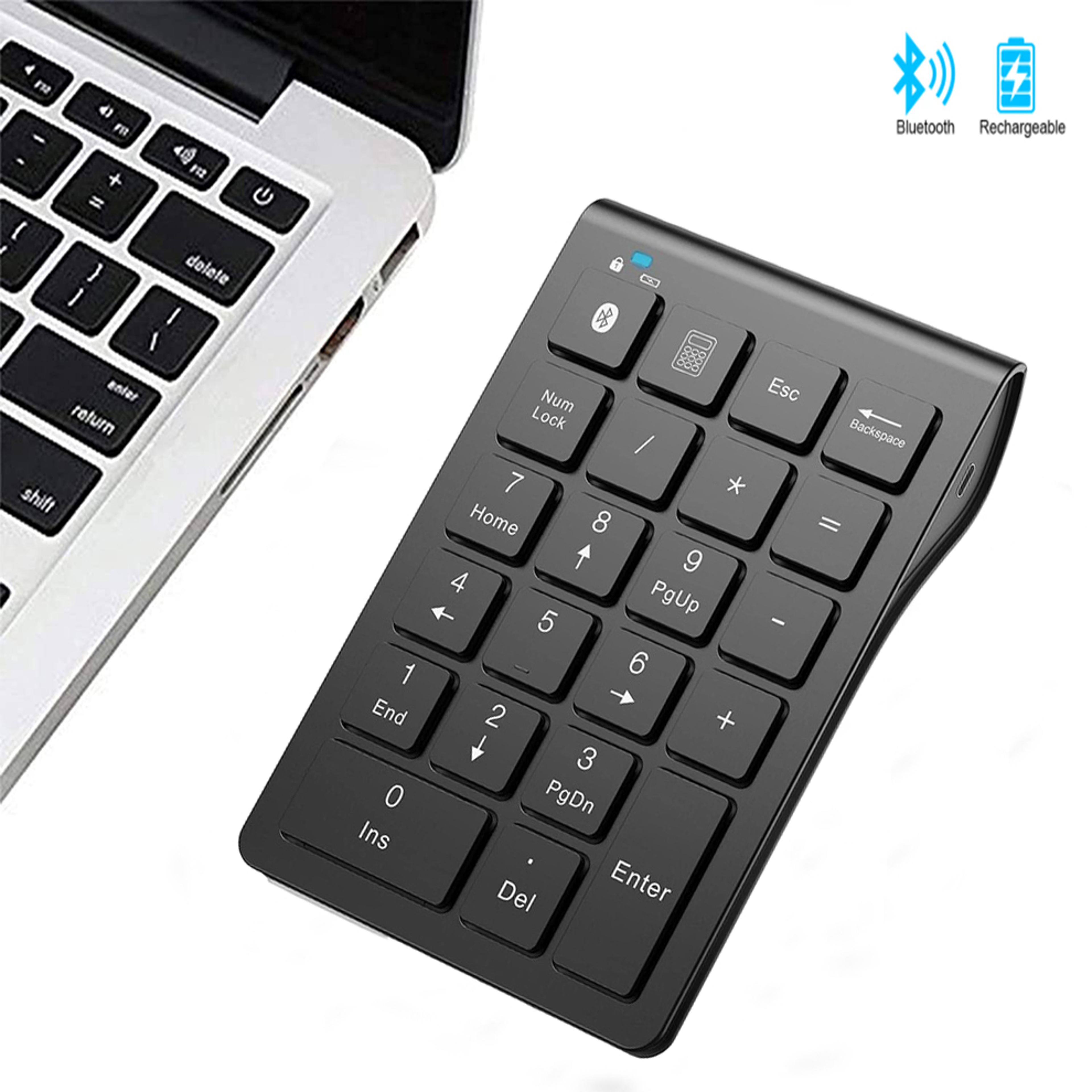 wireless numeric keypad bluetooth, jomaa rechargeable slim numpad for effortless data entry
