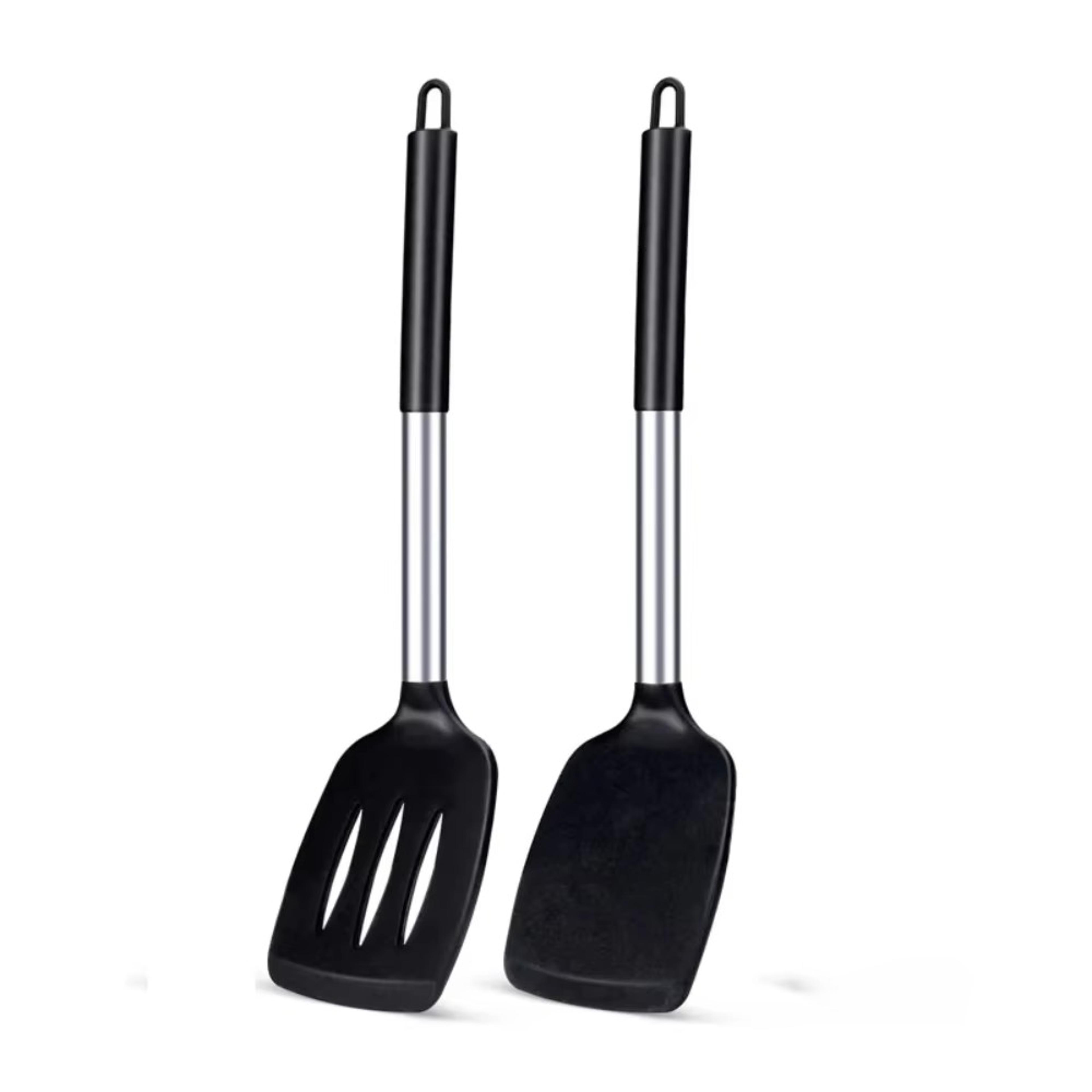 silicone spatula set, heat resistant non-scratch kitchen utensils, perfect for frying, baking & cooking essentials, dish