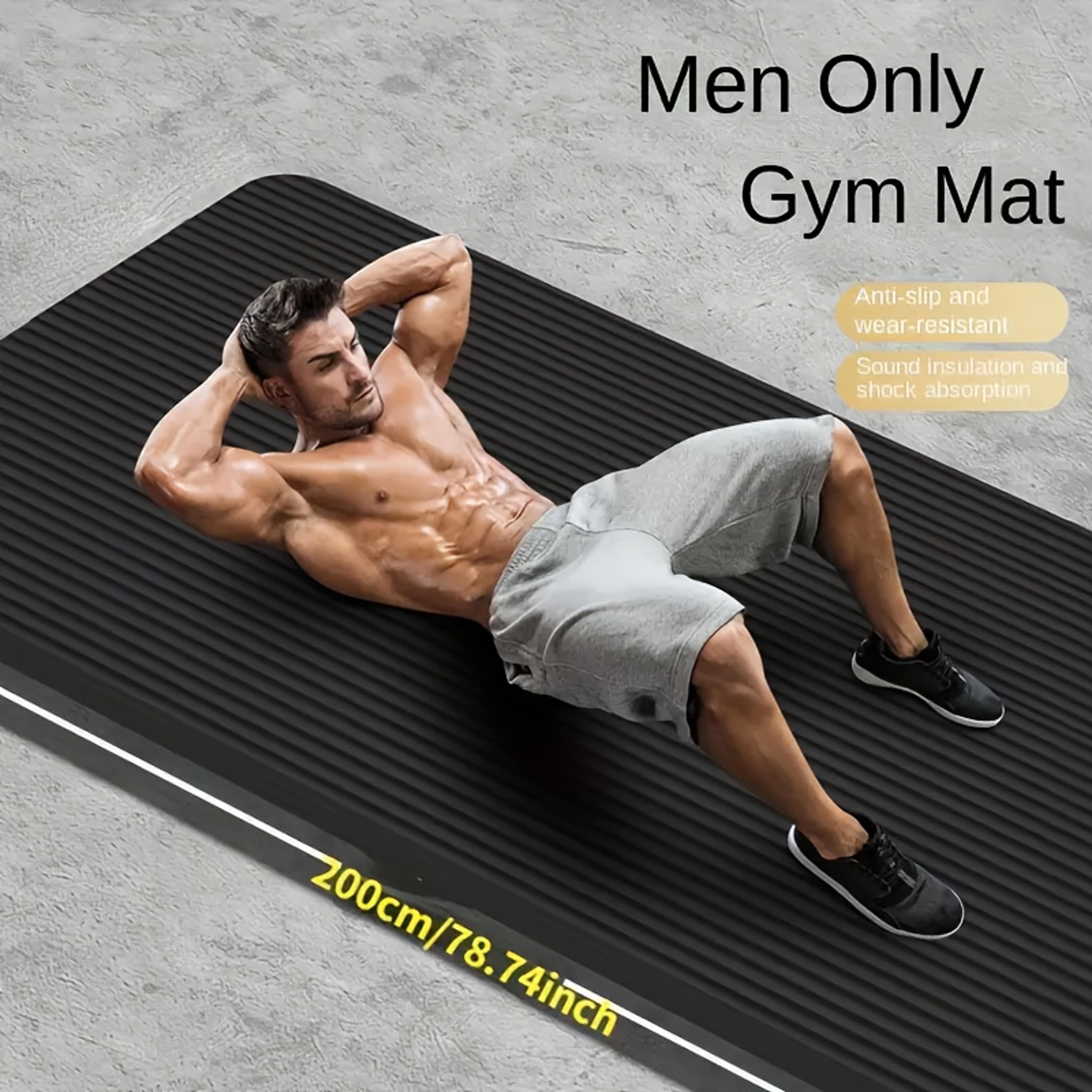 durable nbr rubber yoga mat, thickened non slip soft black mat, home fitness training equipment and workouts