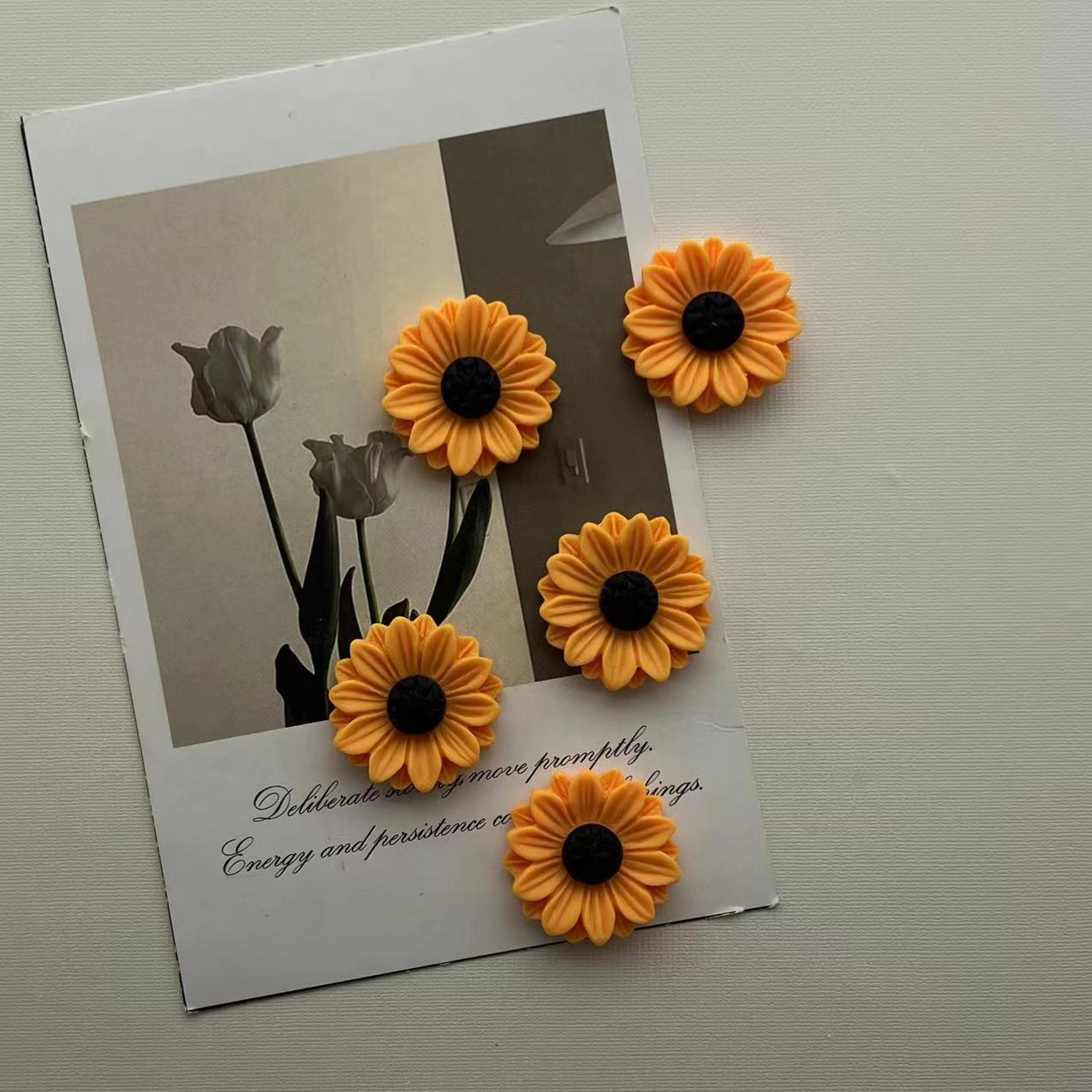 sturdy resin sunflower magnet, kitchen fridge magnet, office organizer, home decoration holiday gifts