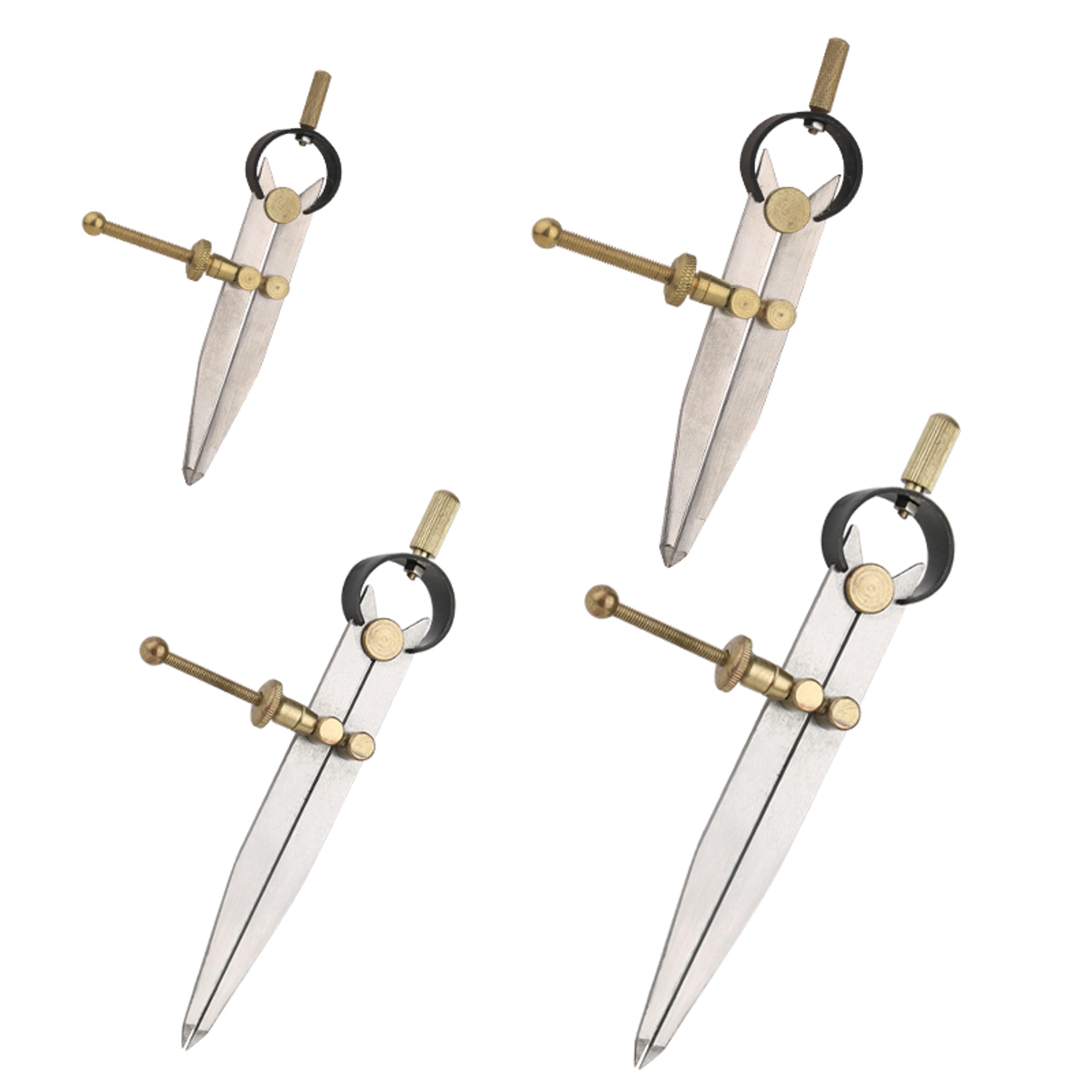 multiple types adjustable leather spacing gauge, leathercraft making tool, metal edge line compasses tool