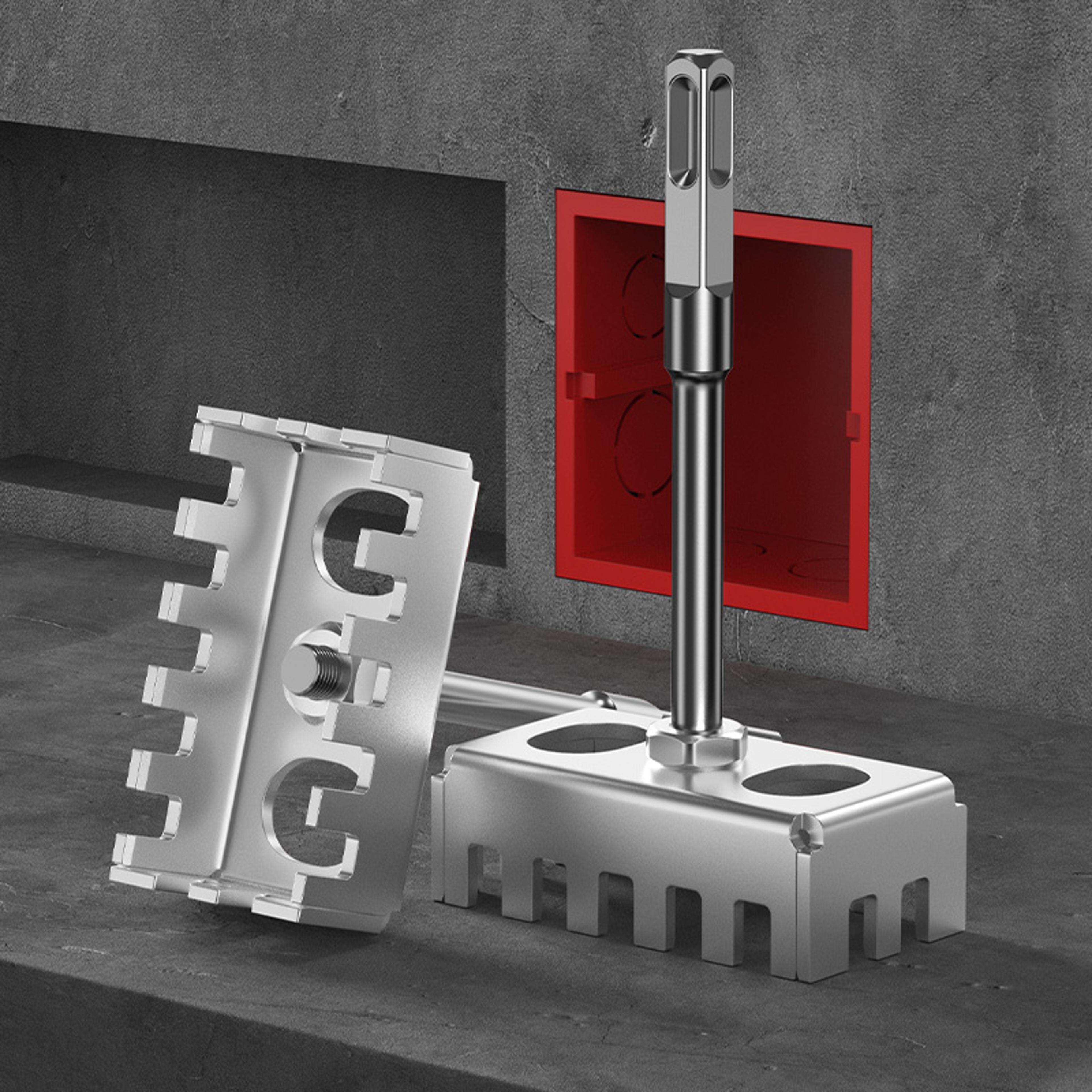 grooving tool slotting machine model for electric box, square hole cutter for concrete, brick, cement, stone