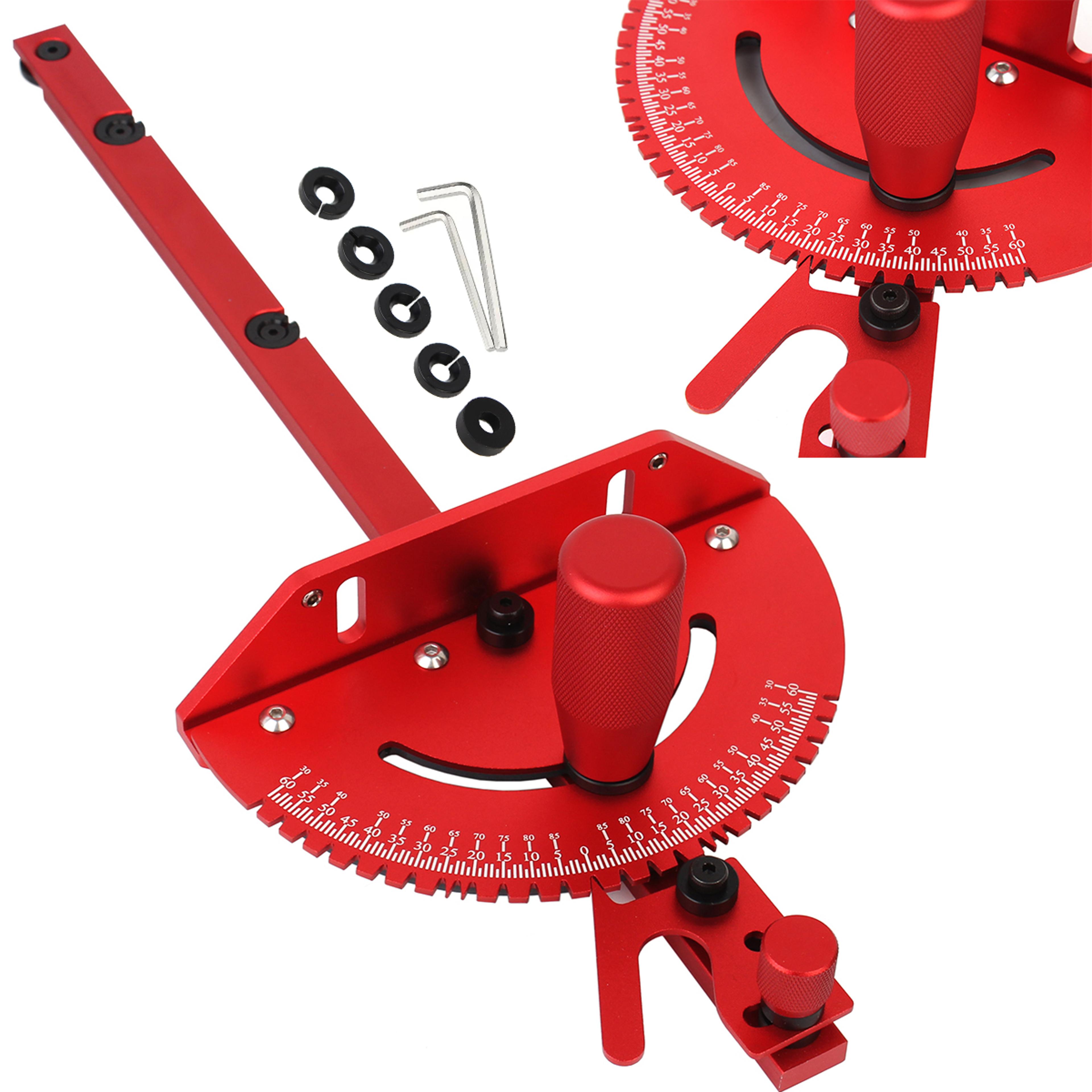 aluminum alloy red miter gauge handle for table saw, router and miter gauge sawing assembly ruler, woodworking tools