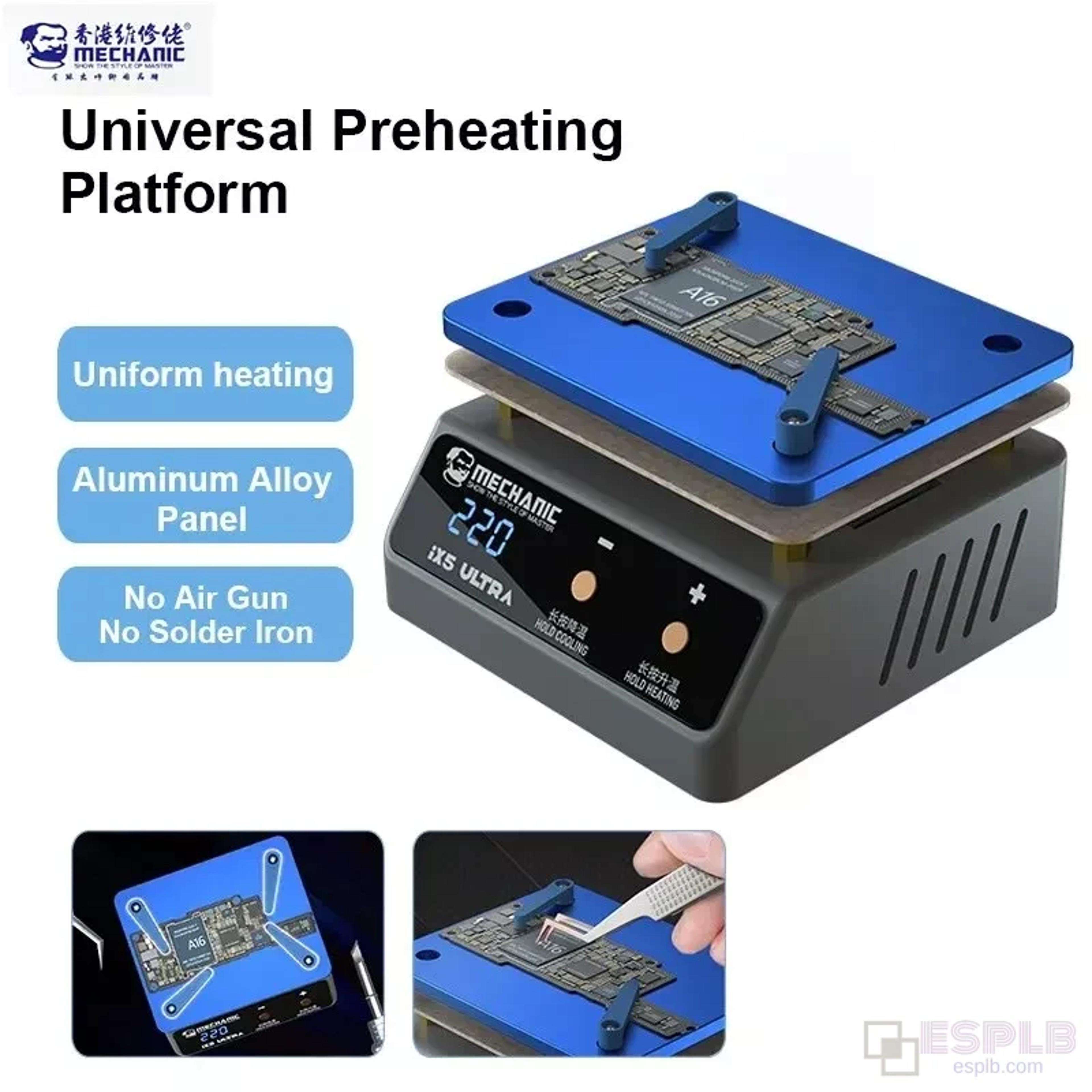 preheating platform for motherboard repair, lightweight ultra universal heating clamp for fast layering