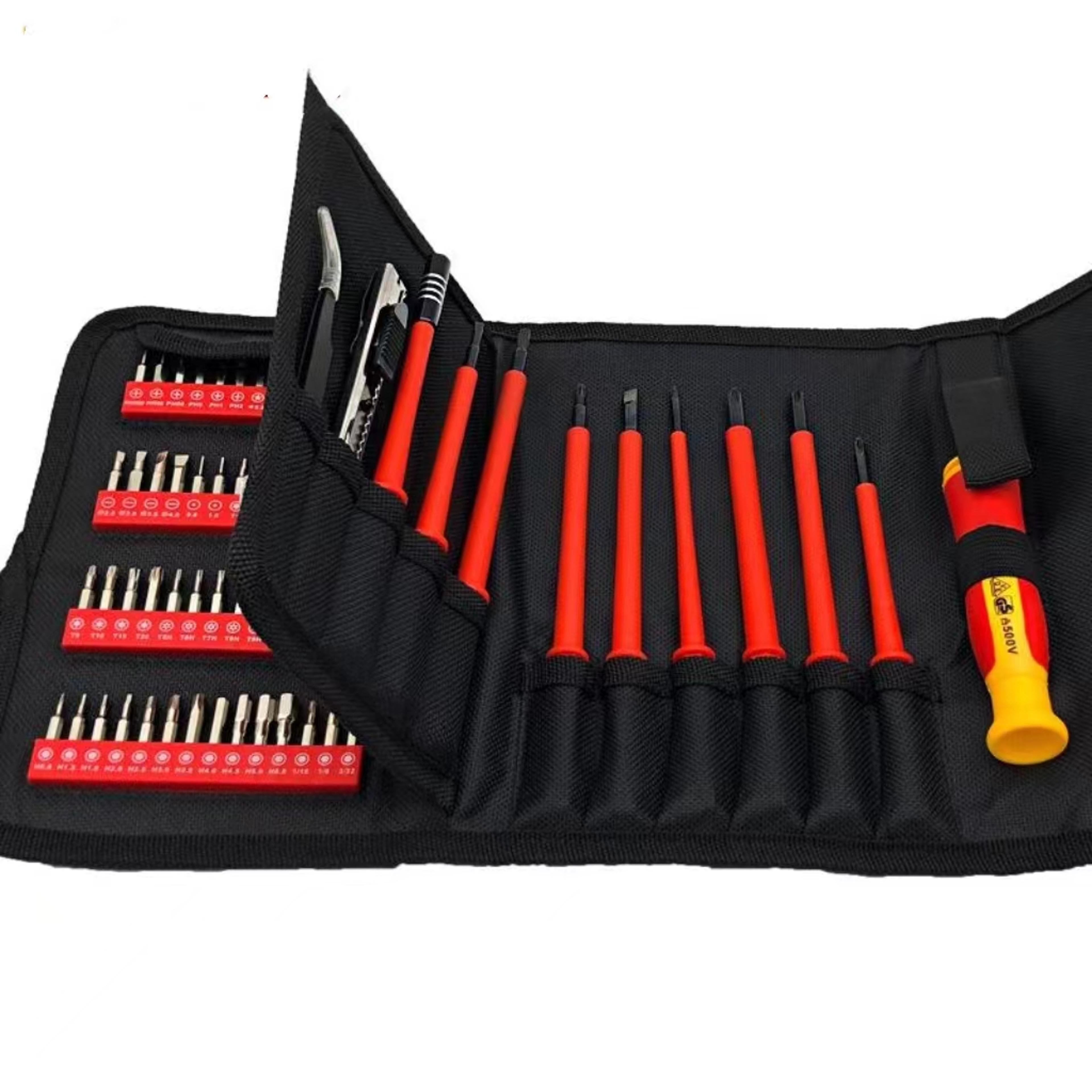 anti-electric insulated screwdriver set for home, mobile phone repair, electrician special-shaped tools