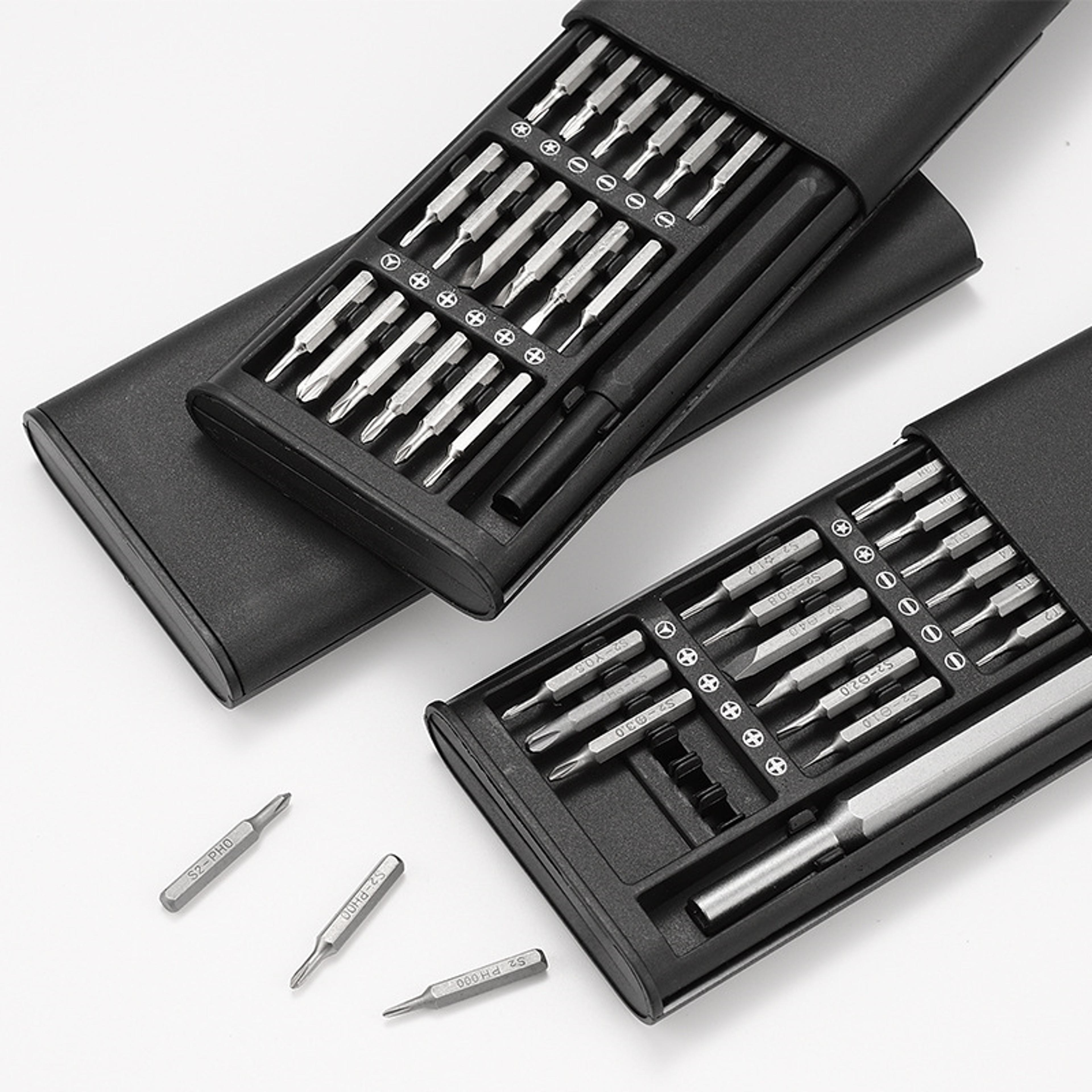 magnetic screwdriver set with torx, hexagonal bits, and repair tools for iphone, pc, watch & camera maintenance