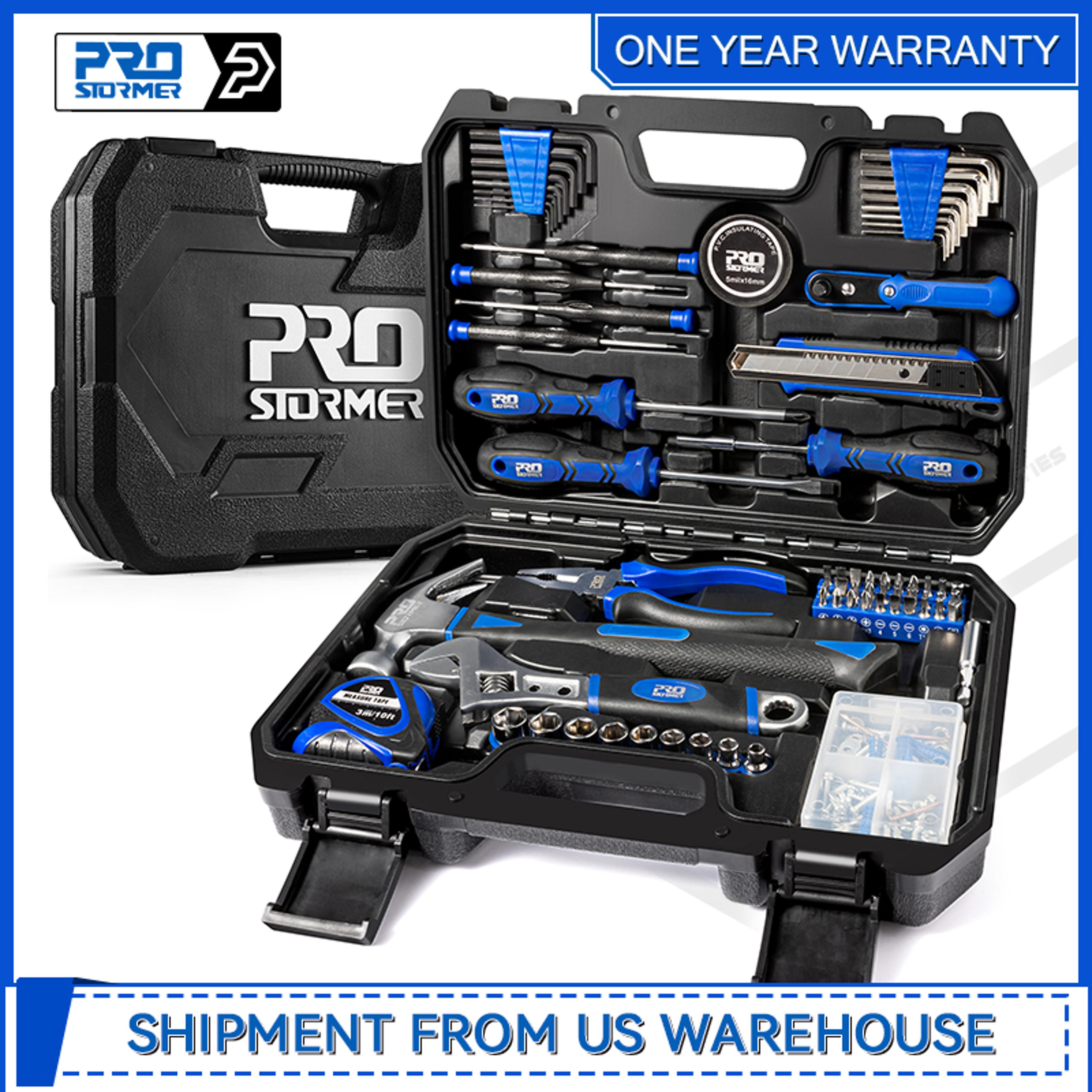 small starter toolbox kit for students, tool kit home repair tool set with toolbox organizer by prostormer