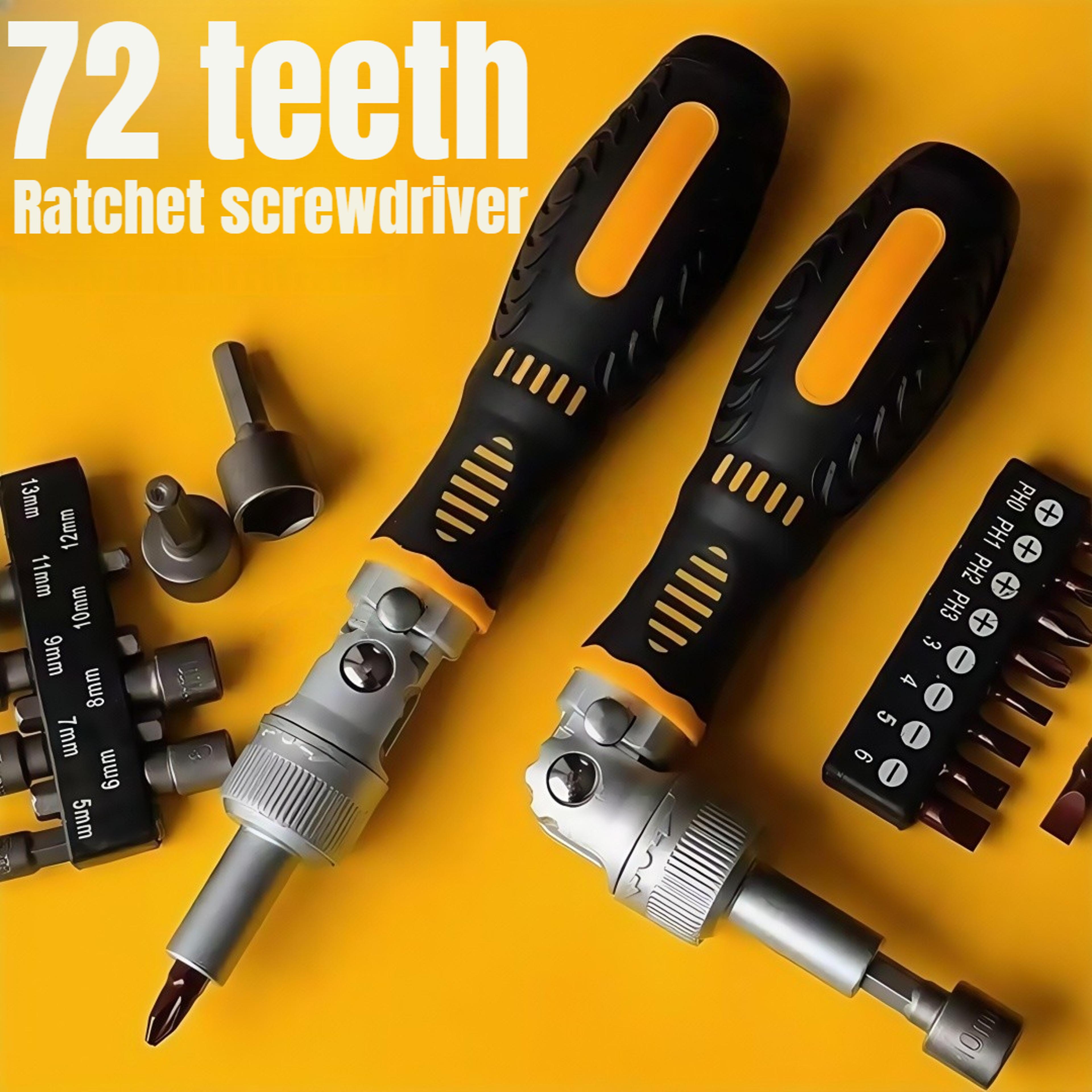 labor-saving ratchet two-way screwdriver set, cross one-word screwdriver bit kit for home use