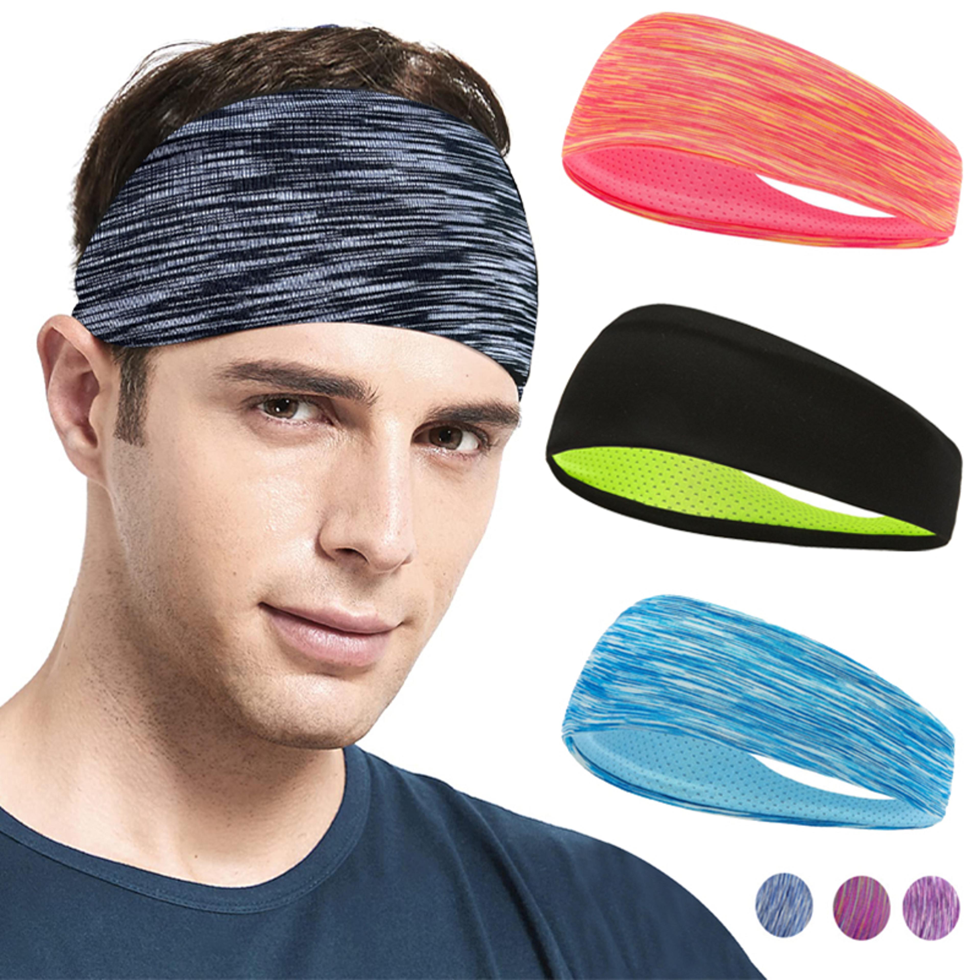 elastic sweatband for men women, sport hairbands head band yoga, headwear headwrap for sports workout hair