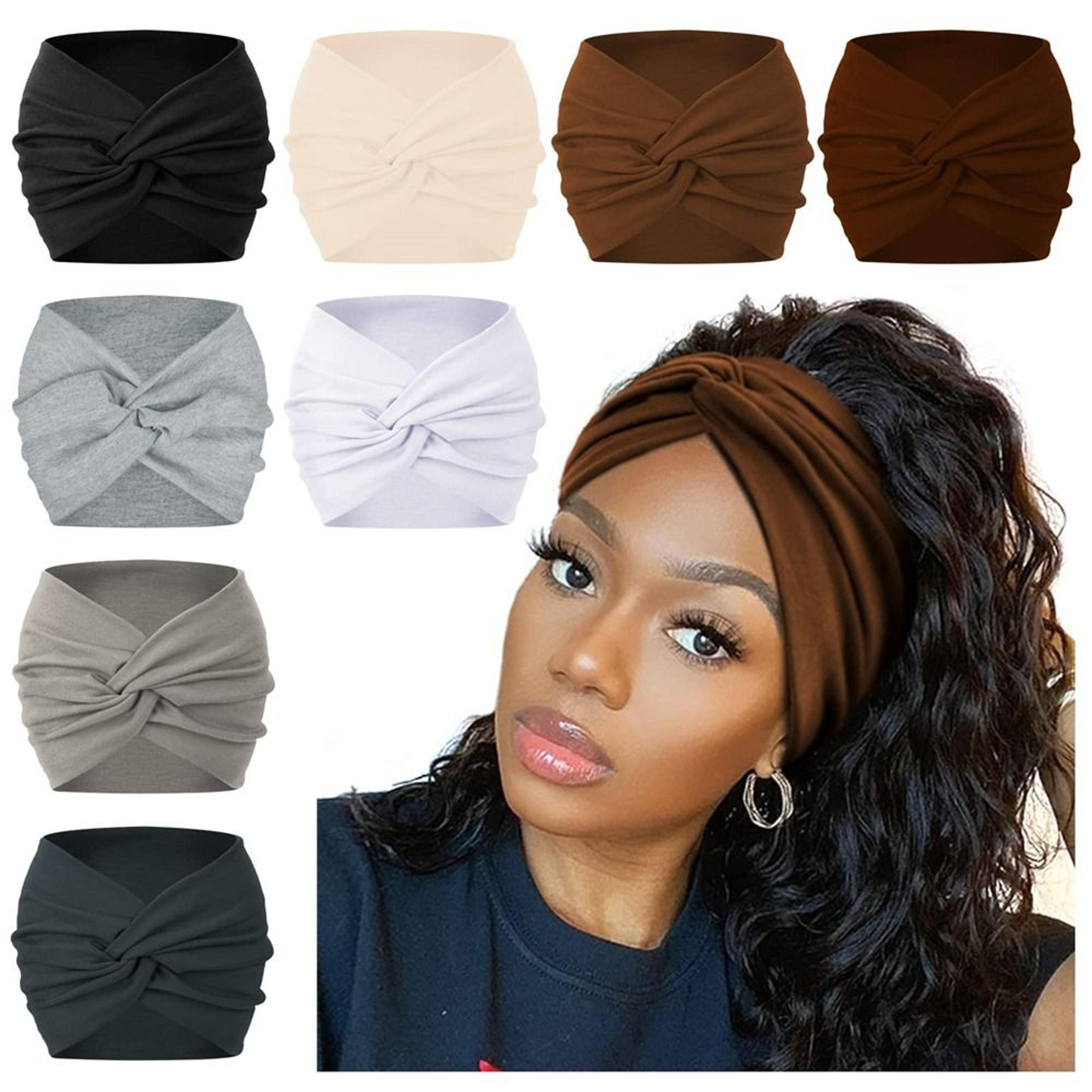 twisted extra large thick wide headbands hair accessories, turban workout head wraps for women