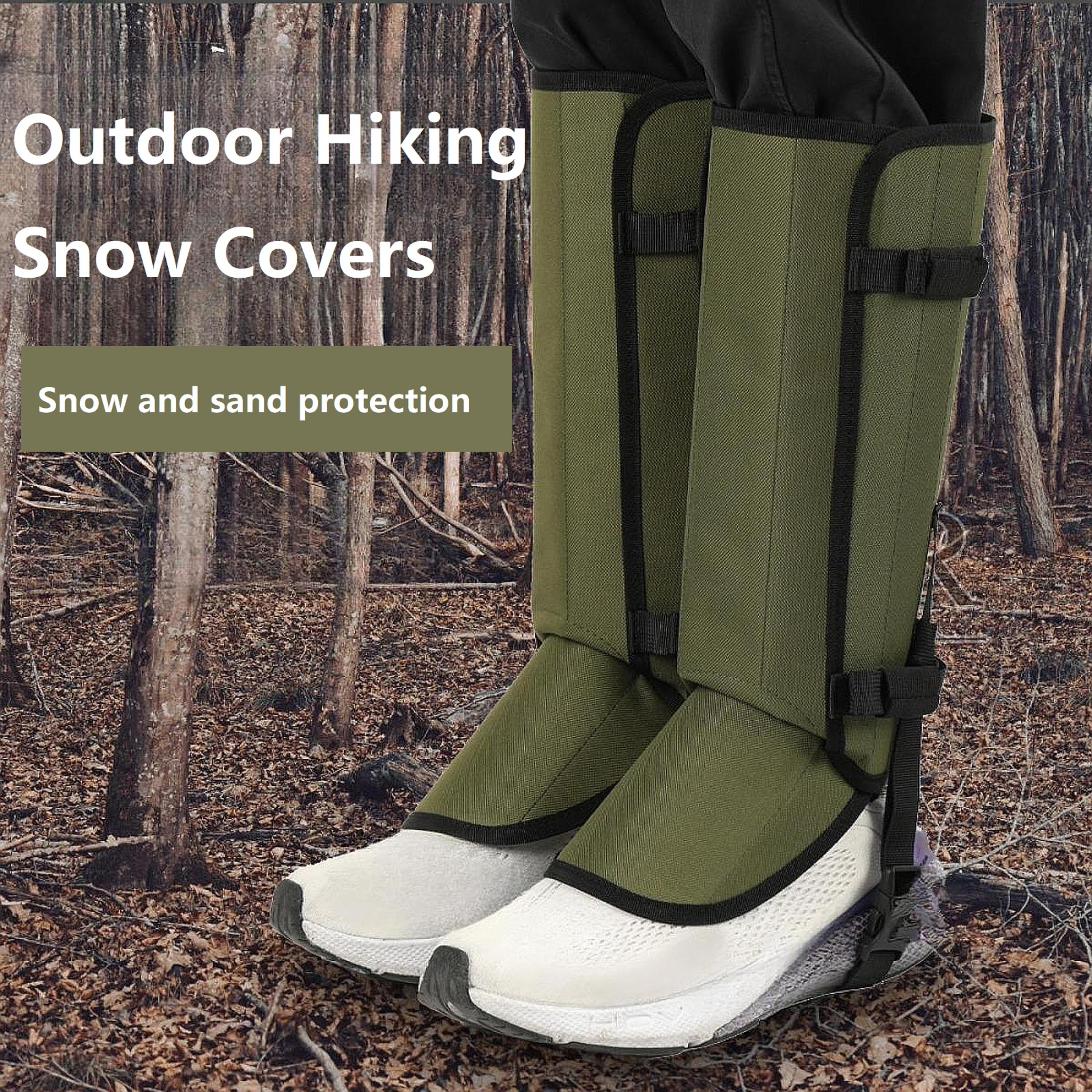 portable waterproof boot gaiter with tear resistant adjustable drawstring for climbing, skiing, and outdoor adventures