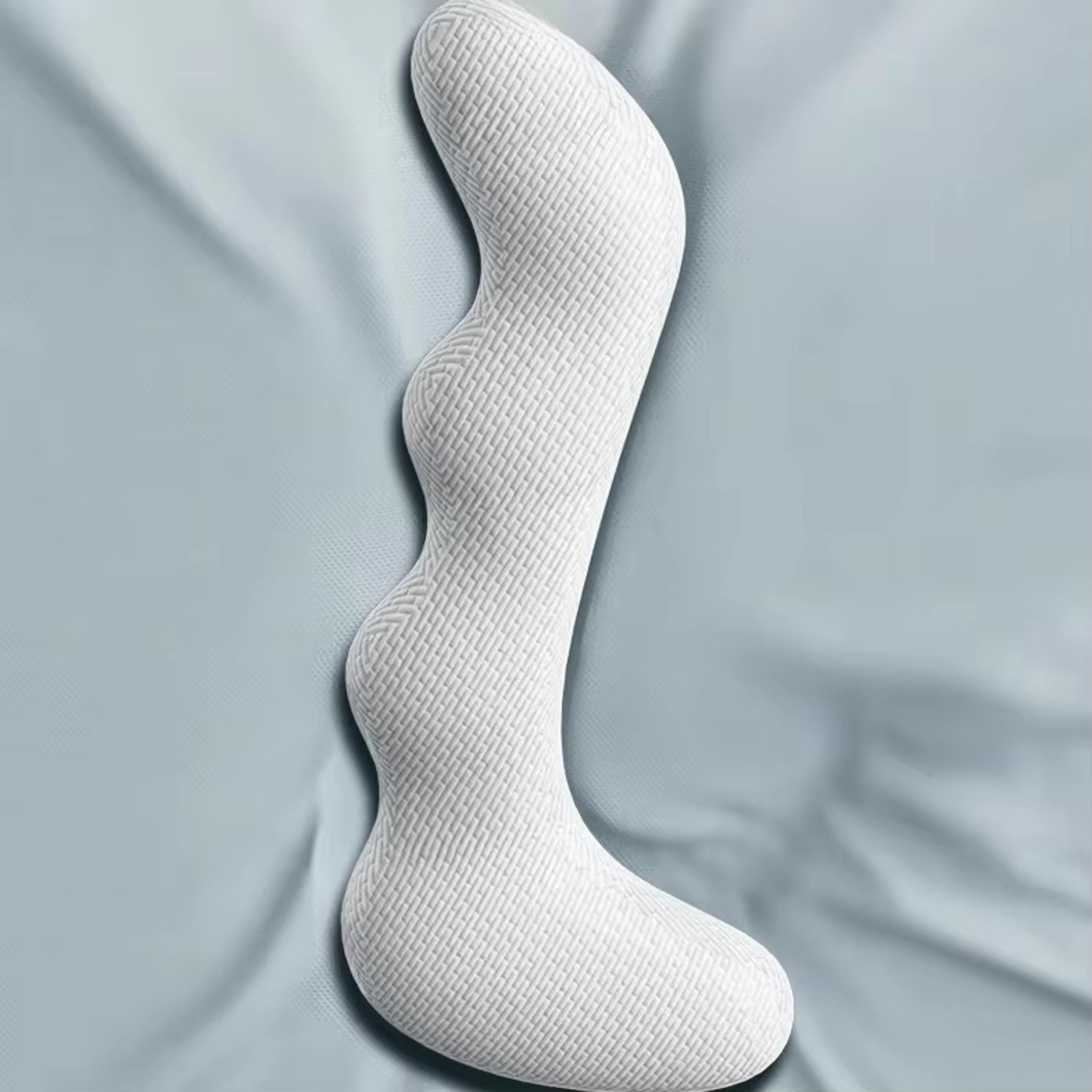 side sleeping large memory foam pillow, removable washable knitted cushion for neck support with clamping legs