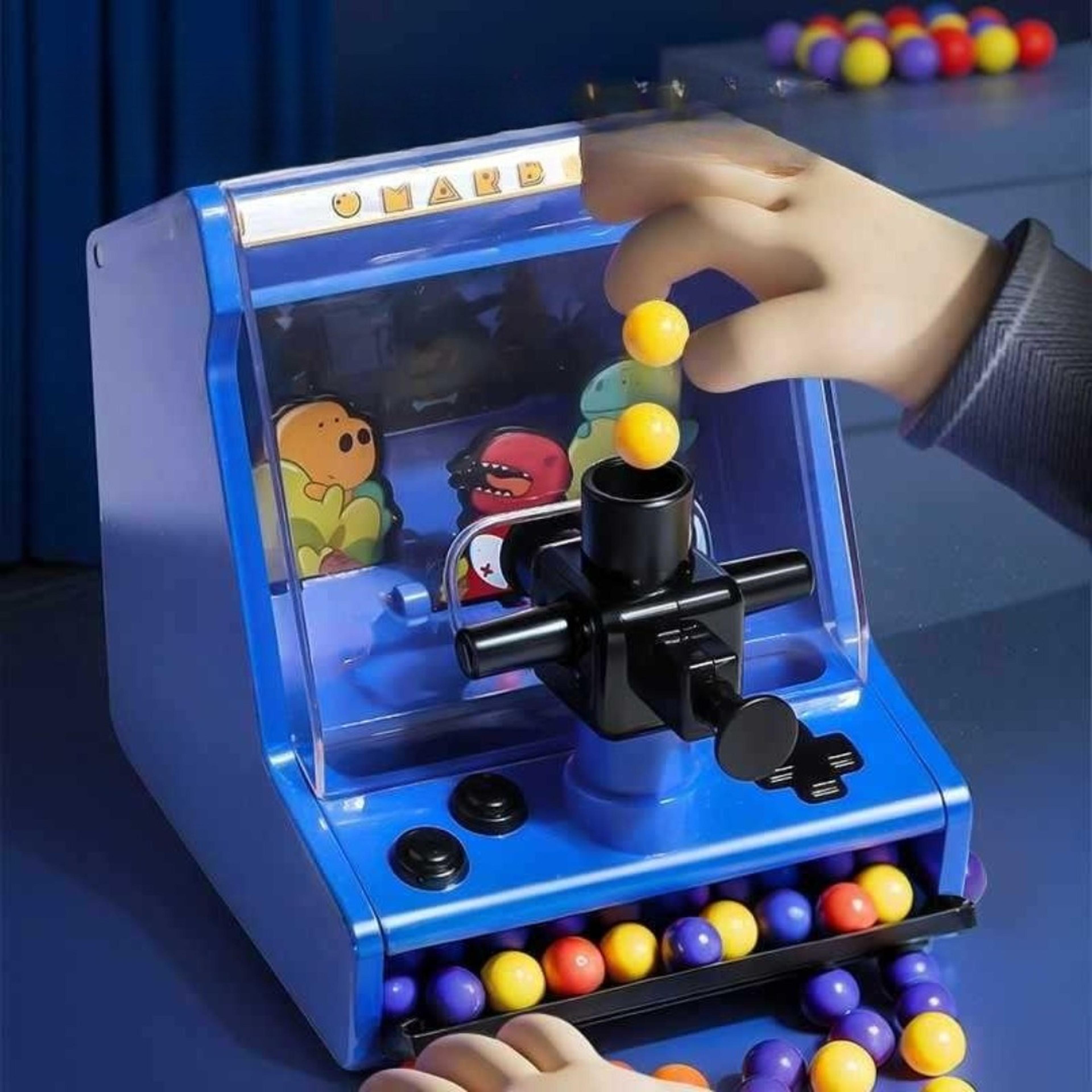 desktop arcade game for children, interactive shooting marble machine, funny anti-stress toy