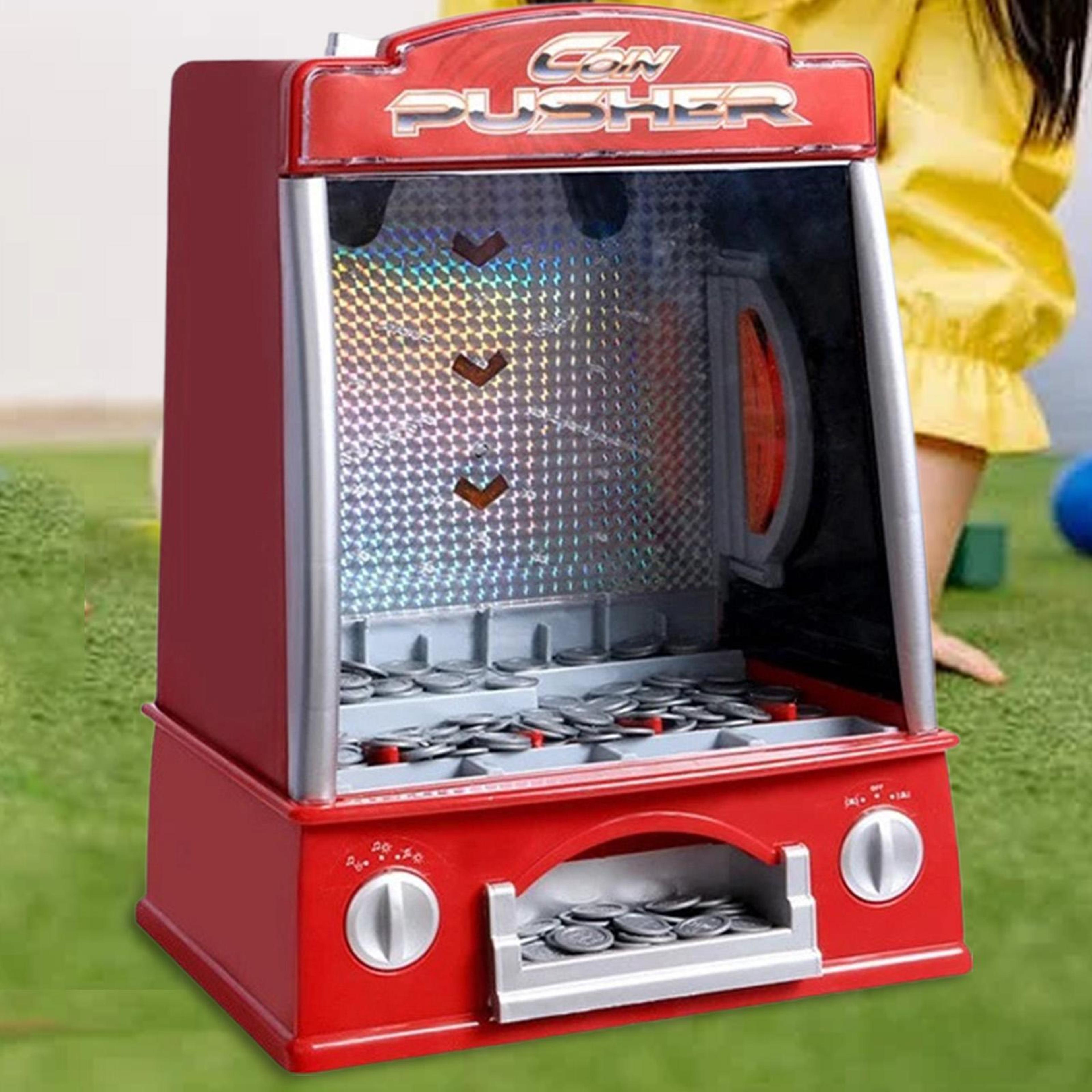 exciting electronic arcade game machine, music, lights, tokens for kids, ideal party favor gift