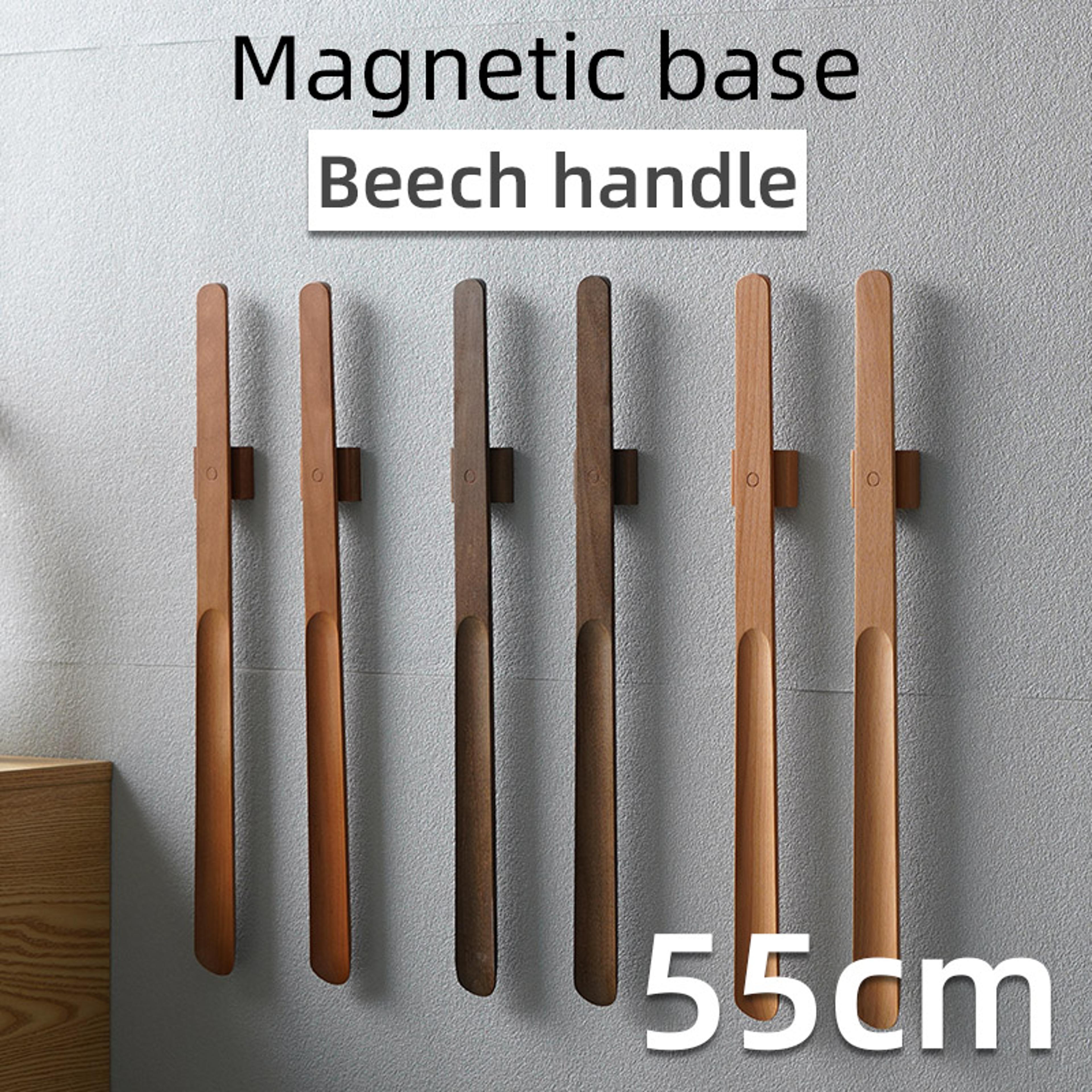 magnetic shoehorn long wooden handle, customizable shoe spoon horn for easier wear