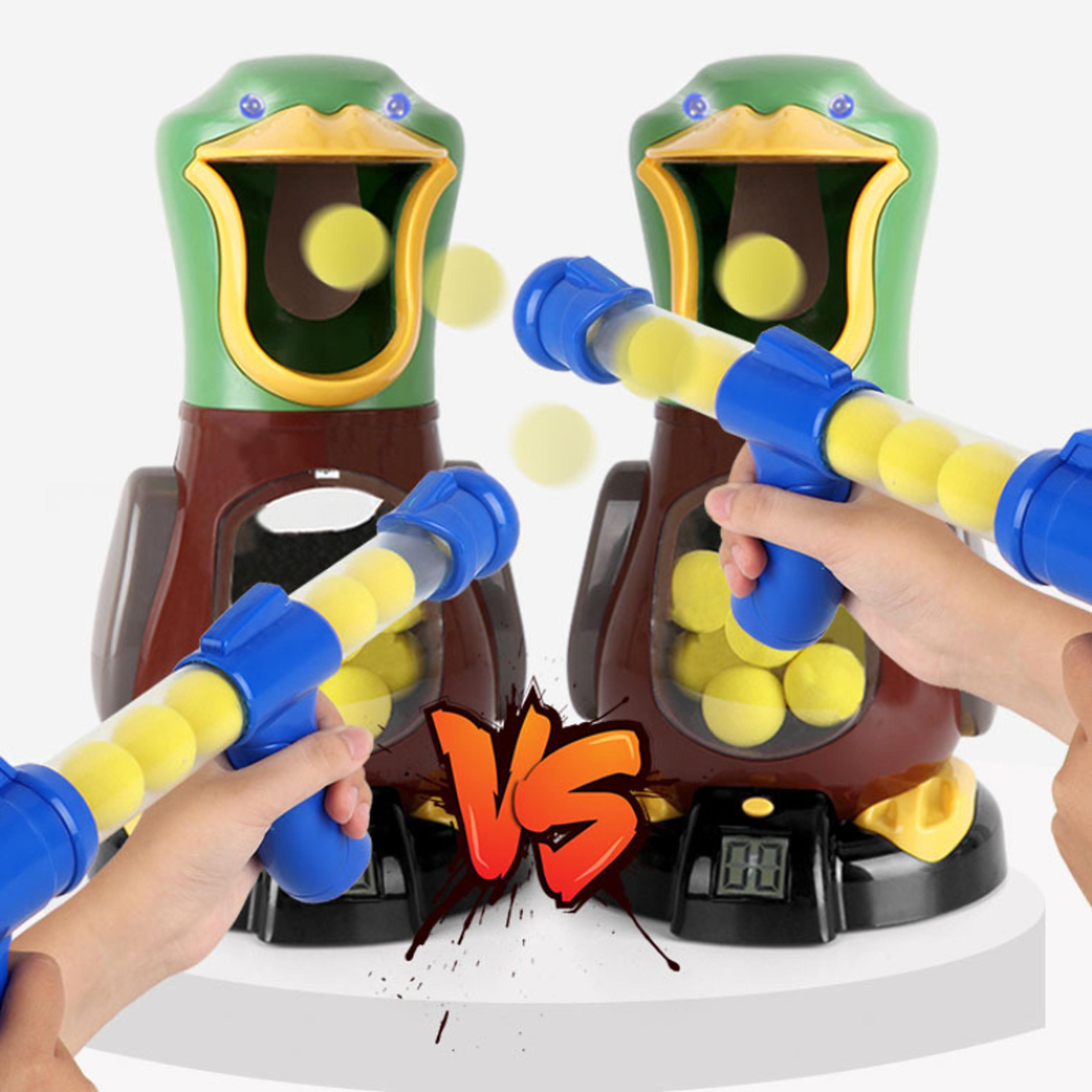 funny gun toy for kids, air-powered soft bullet ball with light, electronic scoring battle games