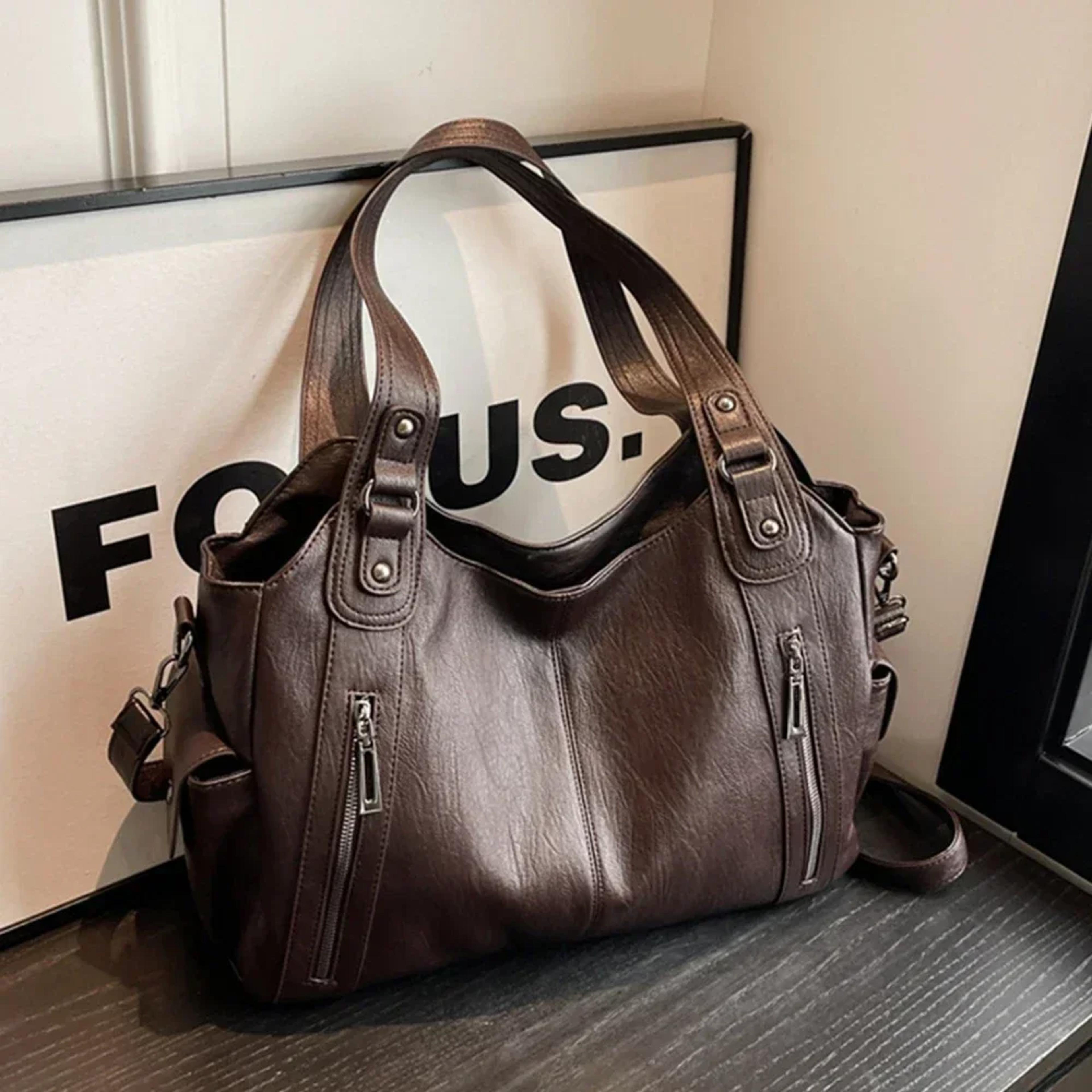 contrasting colors compartment shoulder bags for women, fashion pu handbag