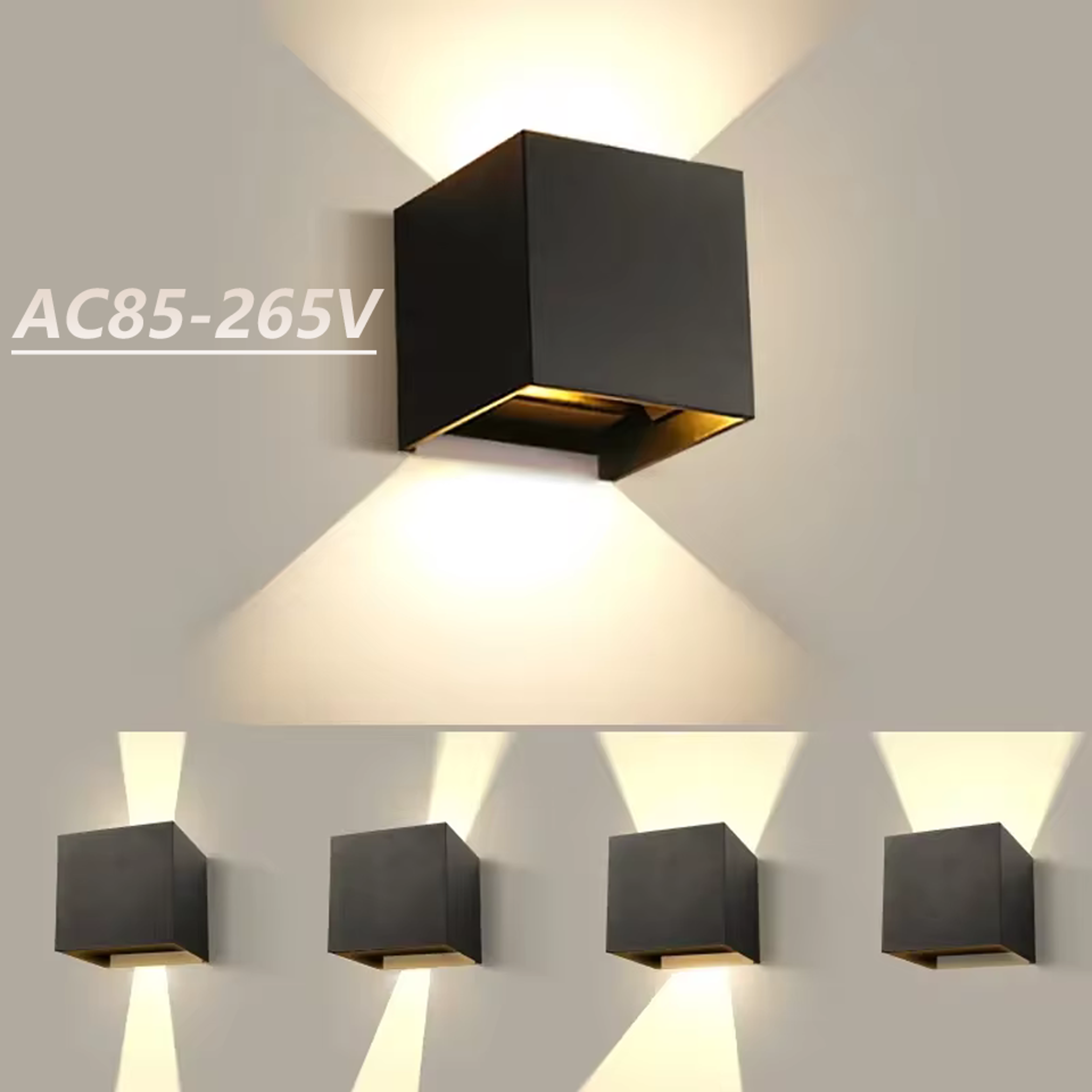 led cube porch light, warm white, adjustable, surface mounted for indoor and outdoor gardens