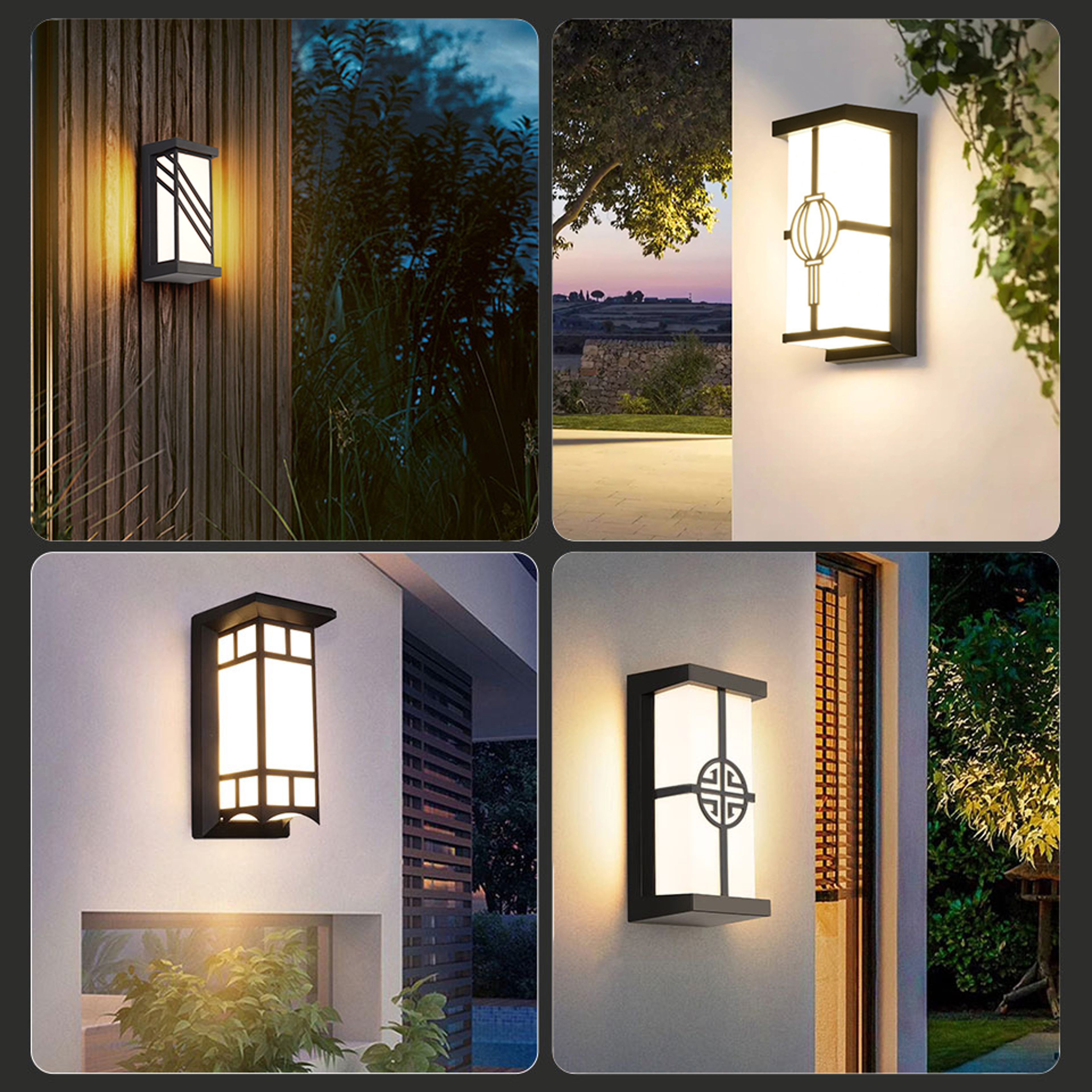 waterproof sensor wall light, exterior garden lamp for porch, balcony, street