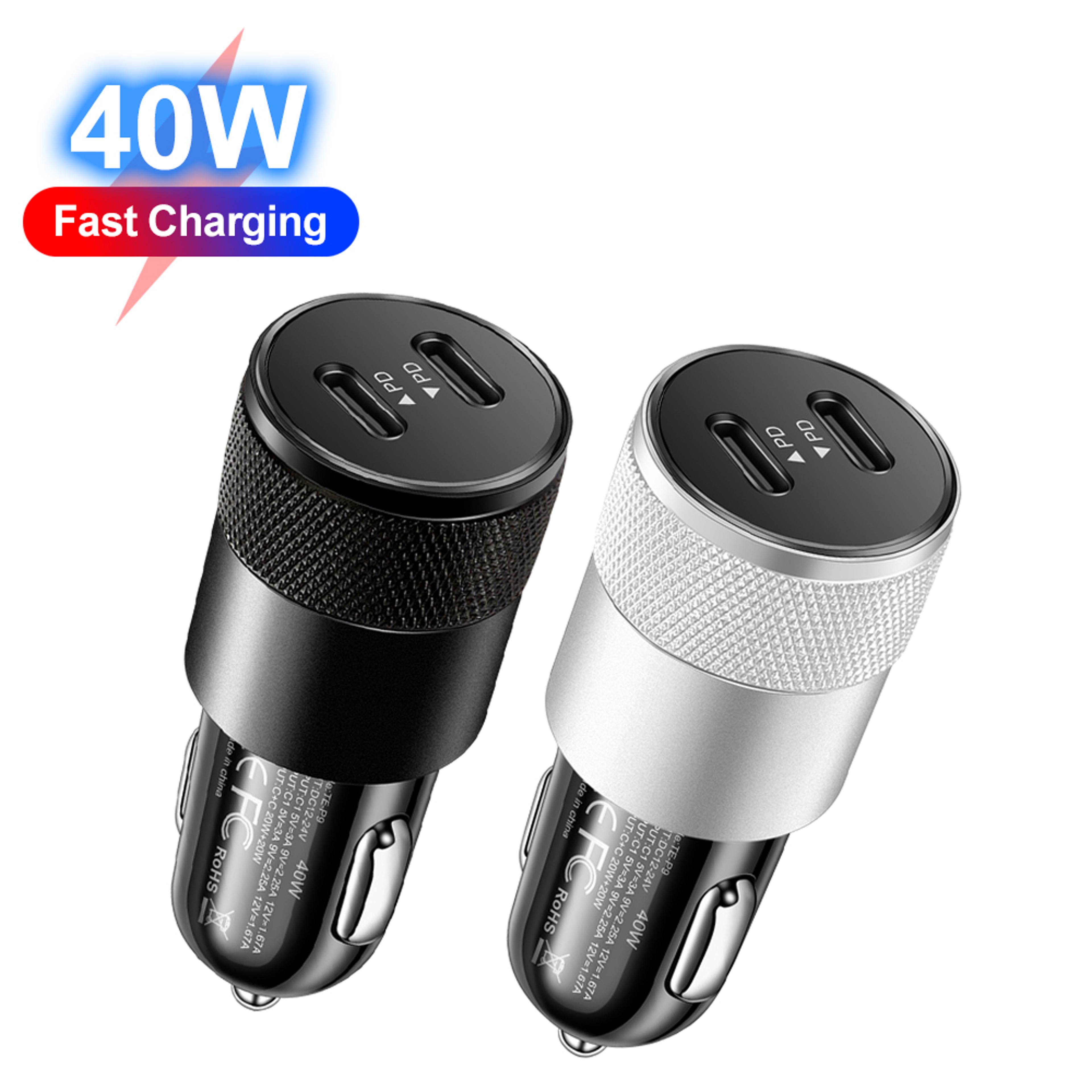 fast charging car charger adapter usb c quick charger for samsung, xiaomi, iphone - mobile charging in car