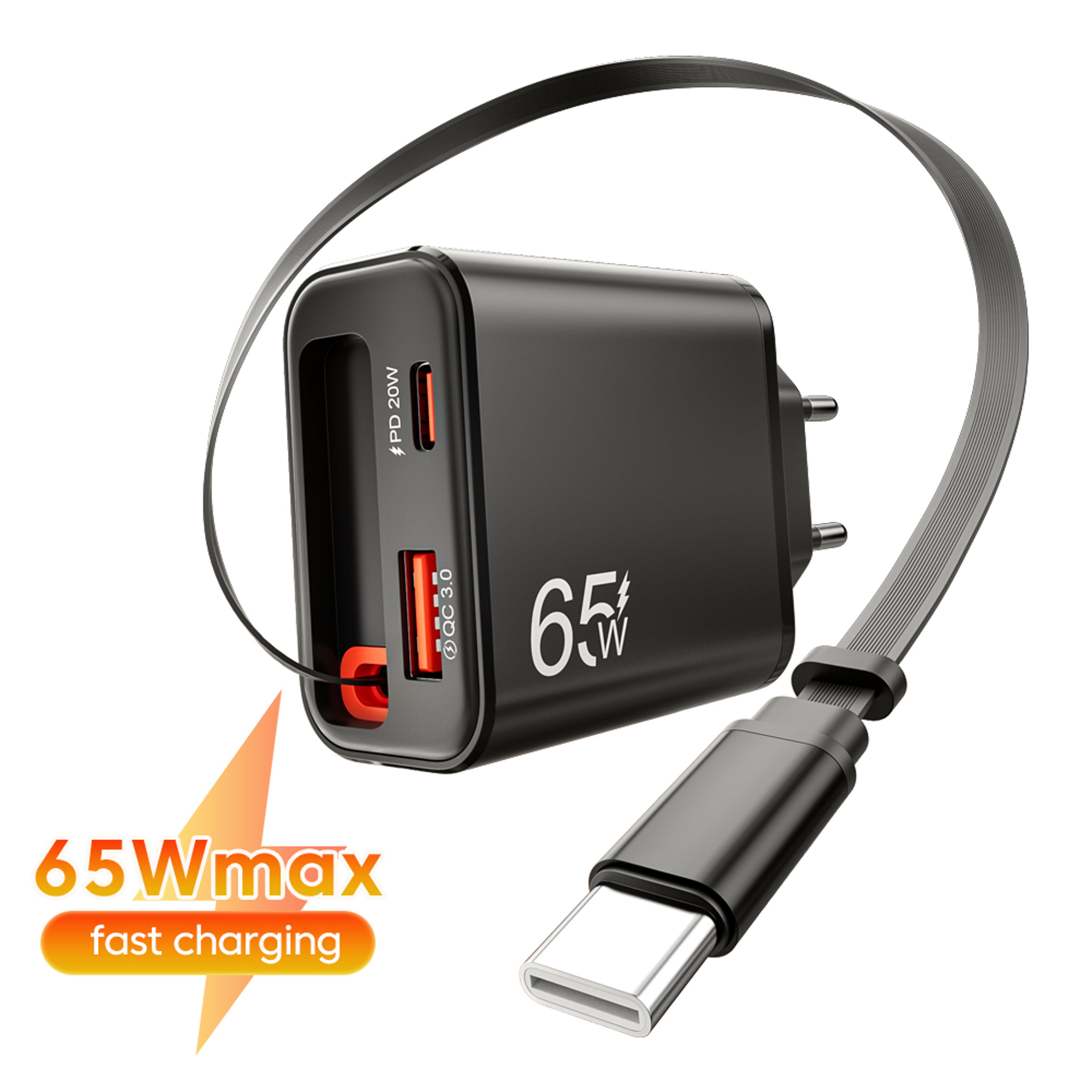 usb c cable for iphone samsung, usb phone charger with retractable, works with poco xiaomi