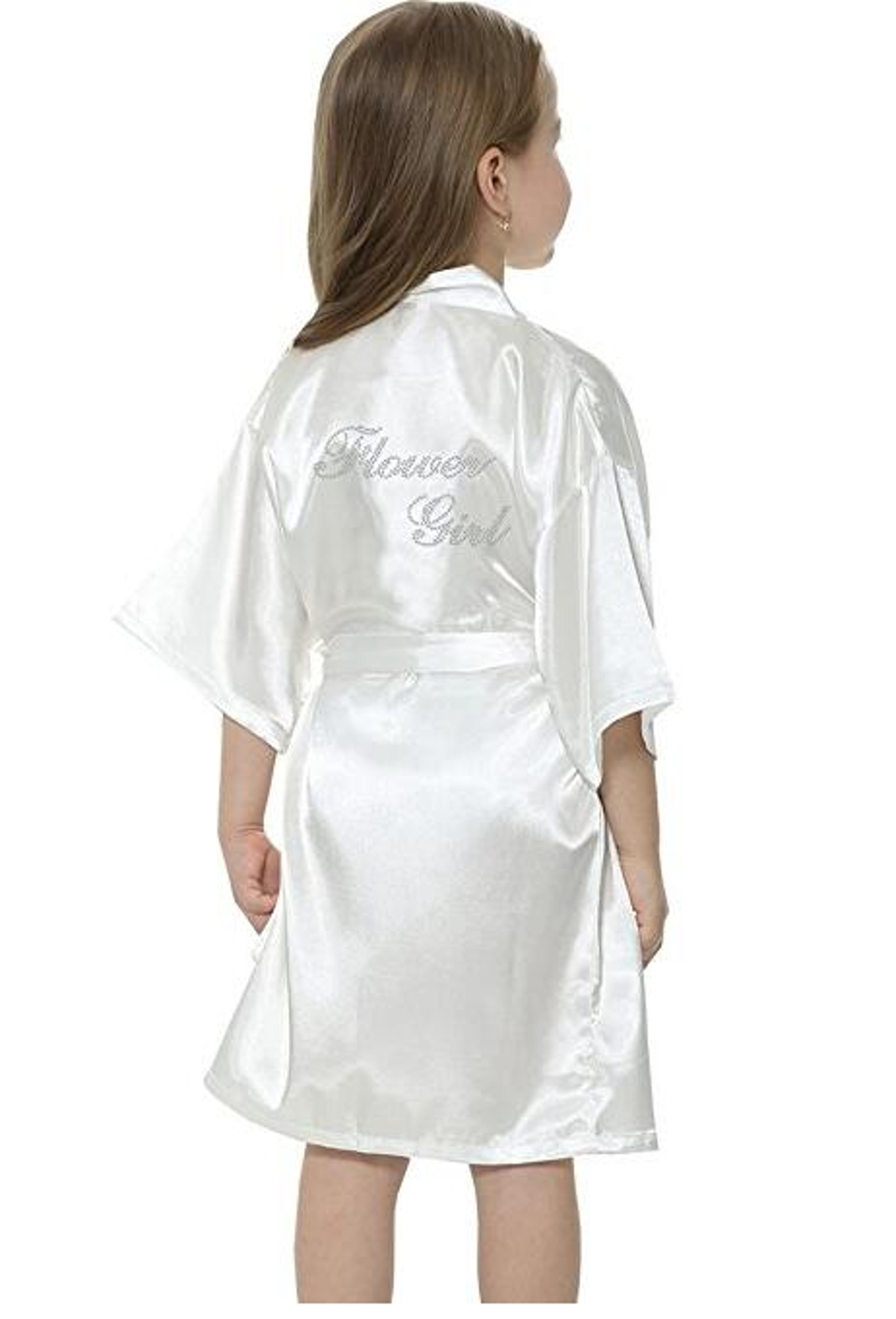 mini bride satin solid bath robe for flower girl wedding party yukata rayon silk sexy sleepwear children dress