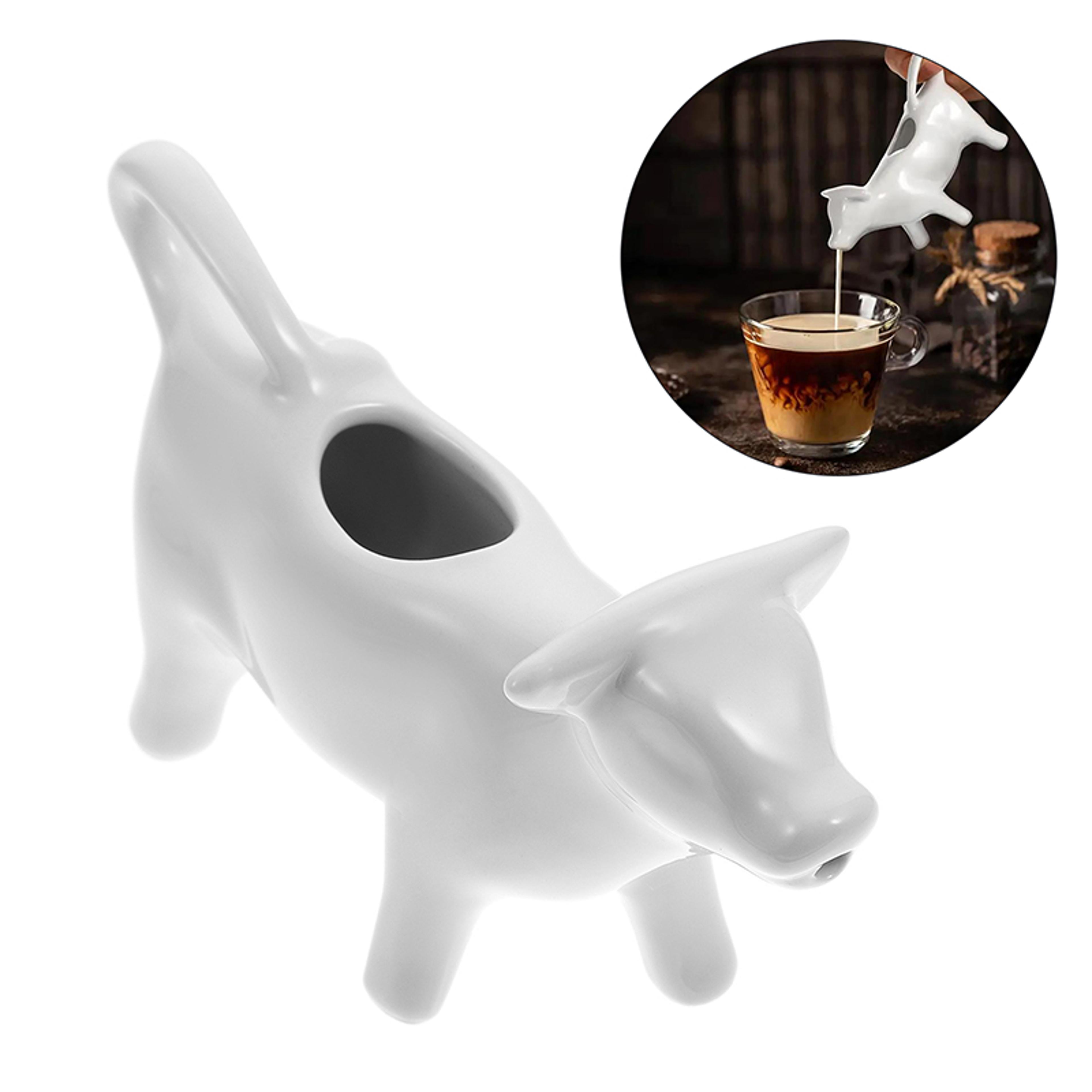 cow coffee cup, pitcher milk creamer ceramic jug, gravy sauce pourer frothing mini container serving boat