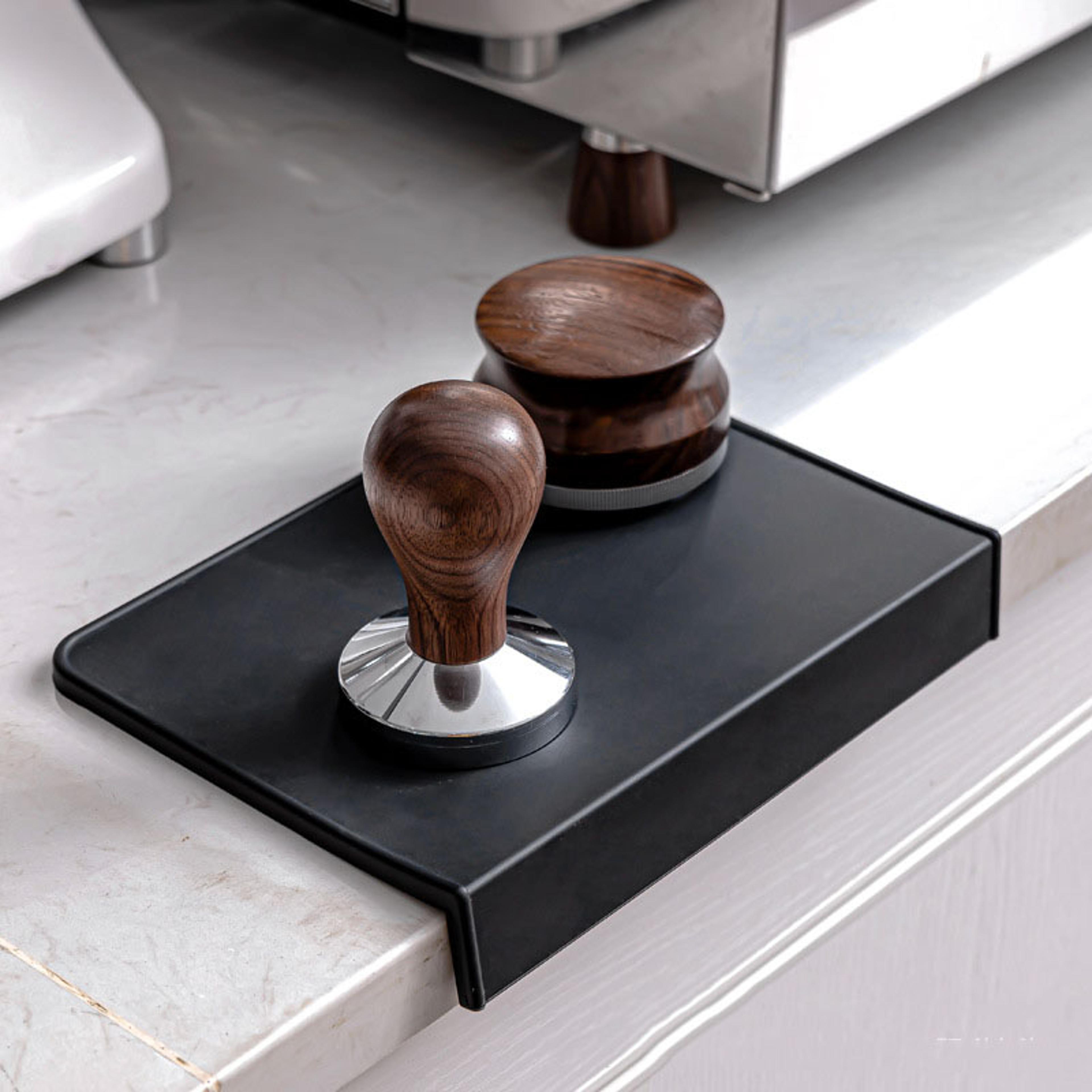 black professional thicken silicone espresso coffee mat, anti-skid coffee tampers pad, press powder barista accessory