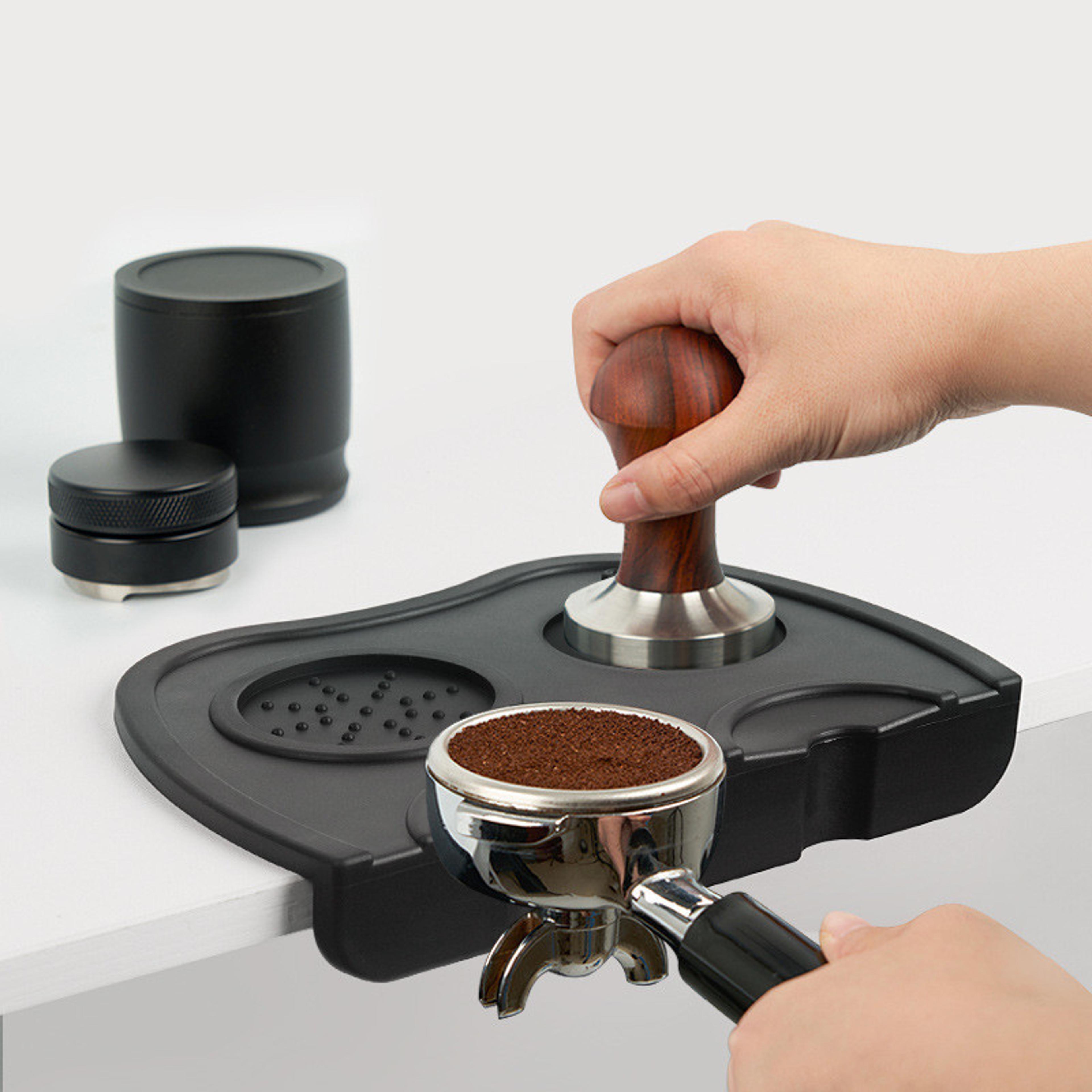espresso maker accessories, mat distributor station portafilter silicone corner pad, barista tools