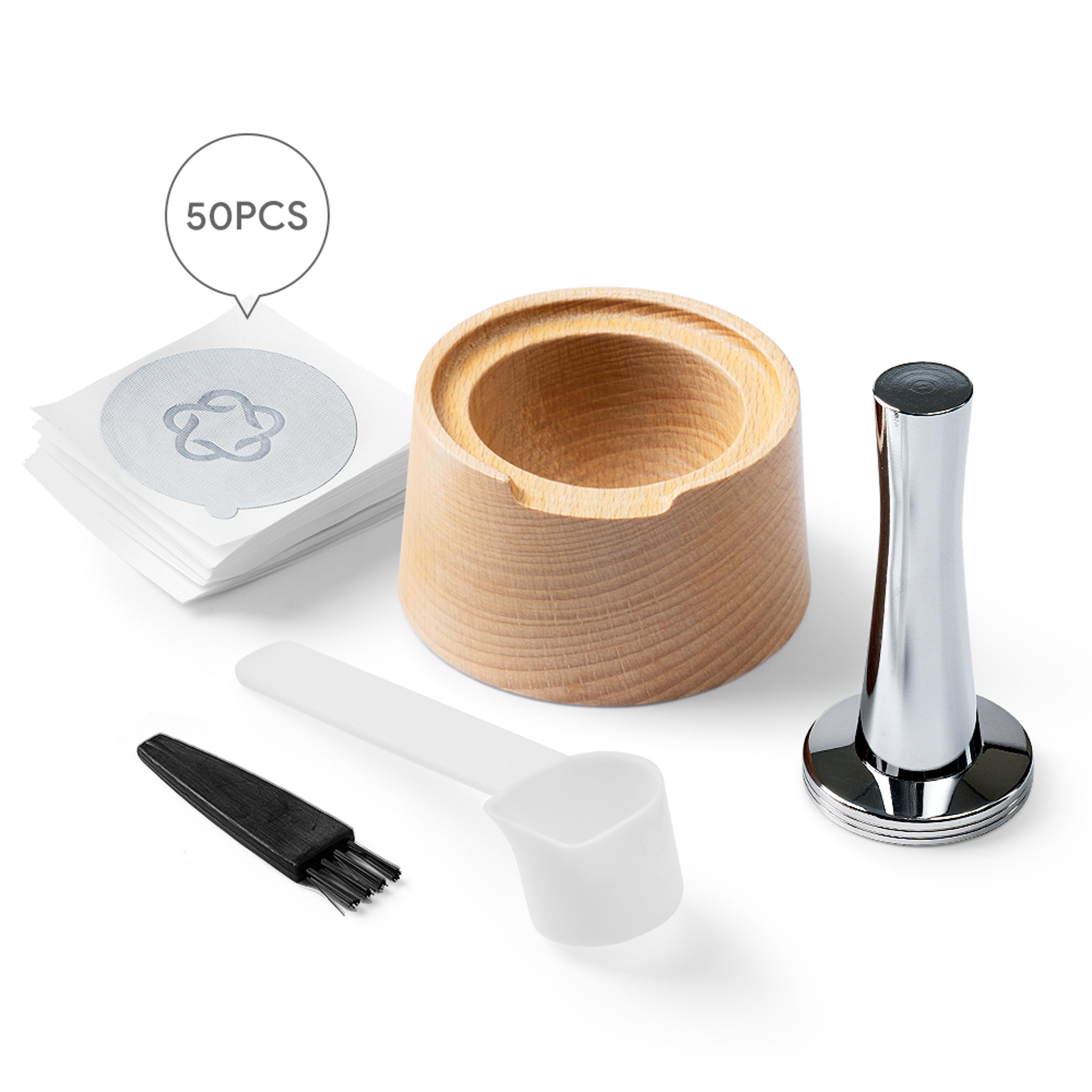 wooden capsule filling rack, vertuo capsule aluminum foil sealing cover kit, coffee accessories