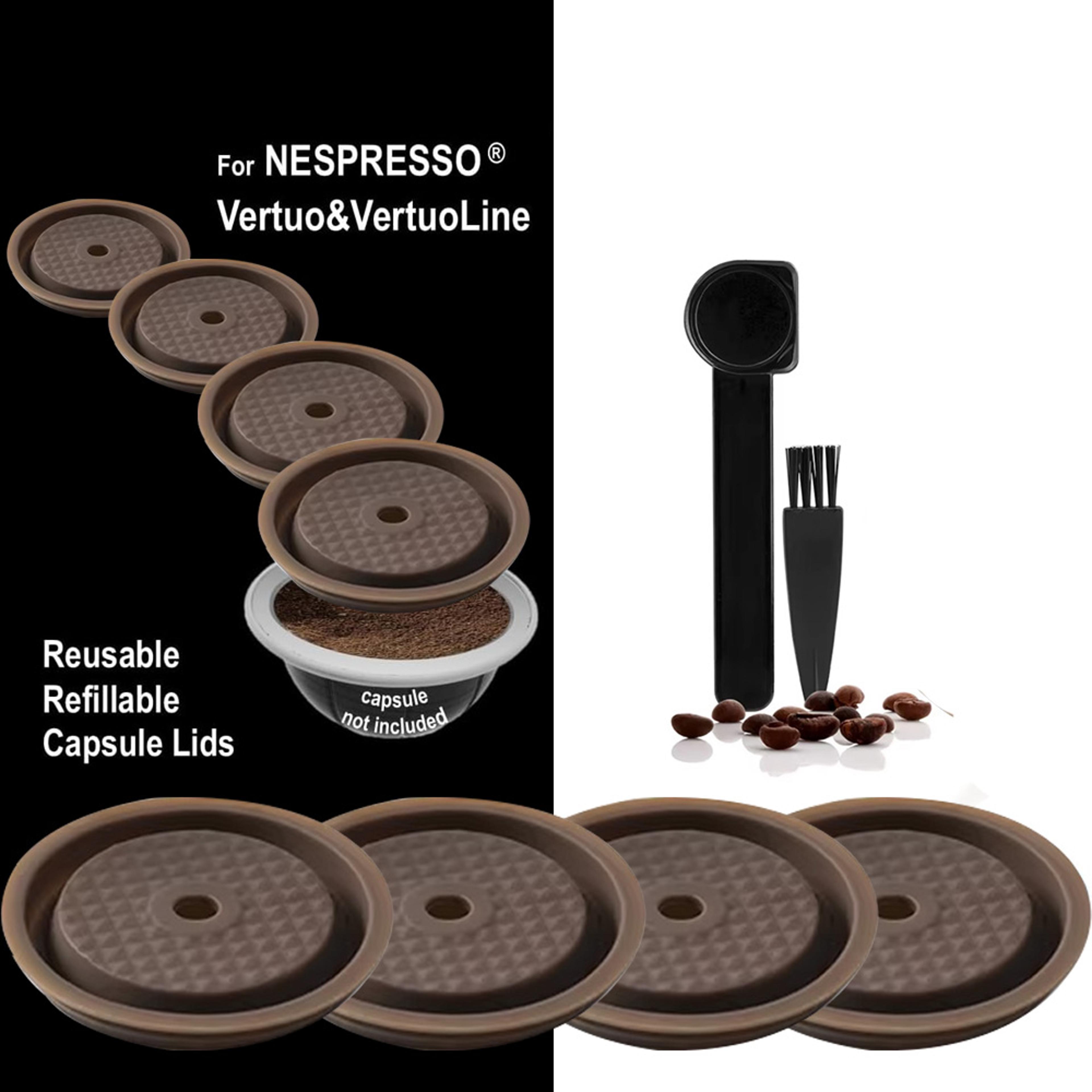 reusable silicone cover for nespresso pods, vertuo refillable pod lid, vertuoline pods