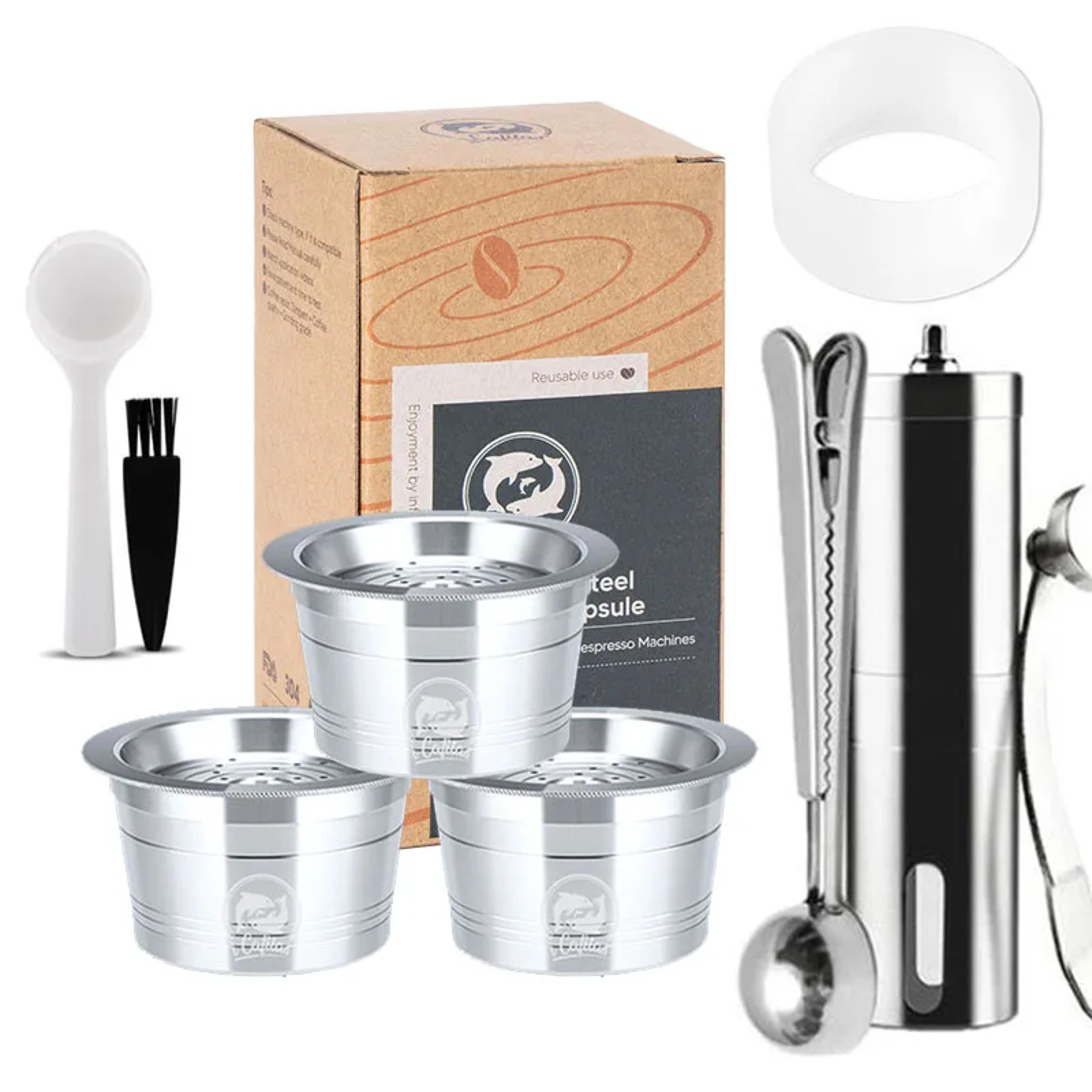 reusable steel coffee capsules for cafissimo pure/k fee, caffitaly and tchibo machines, eco-friendly and durable