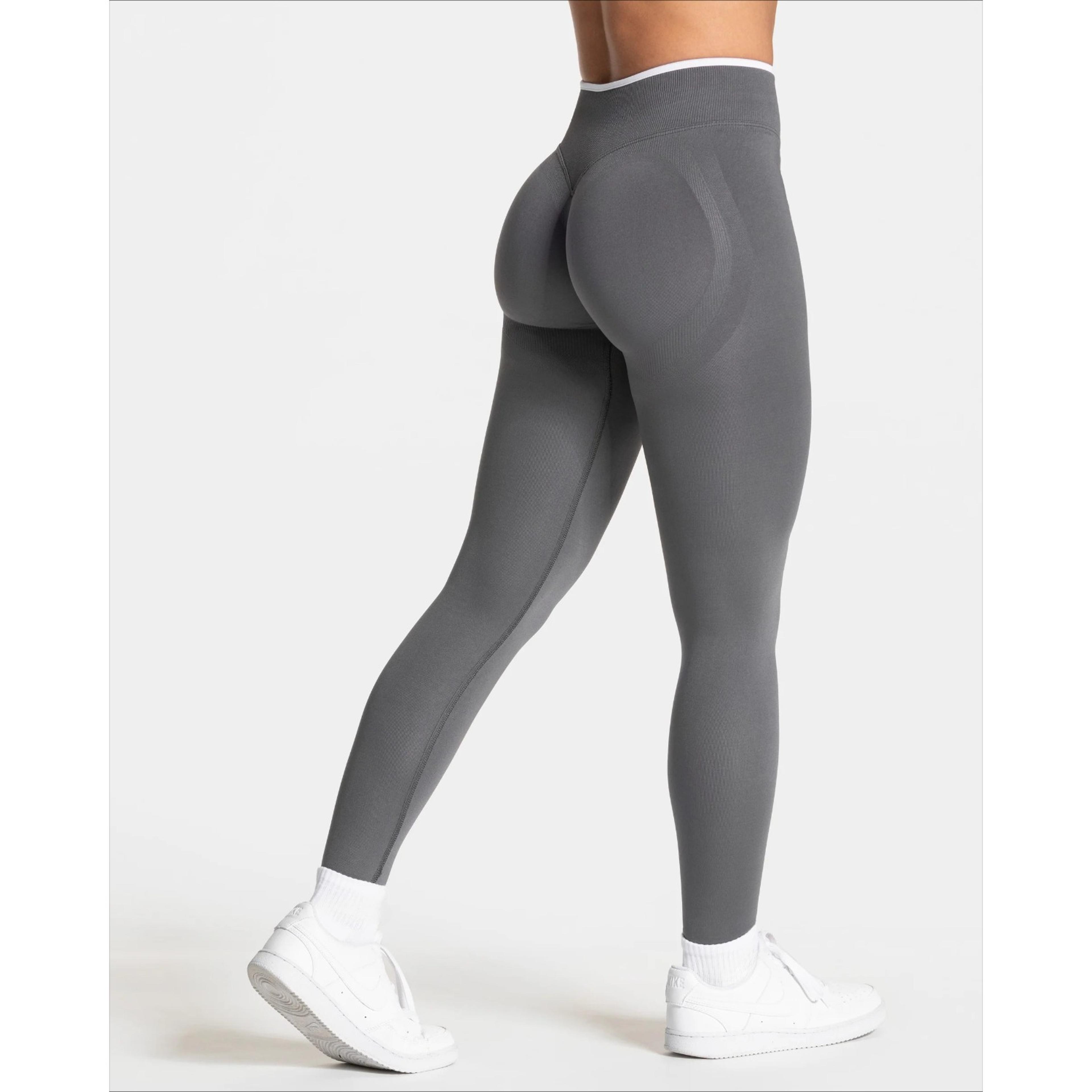 high waist hip lifting yoga pants, white edge waist tight gym sports running exercise