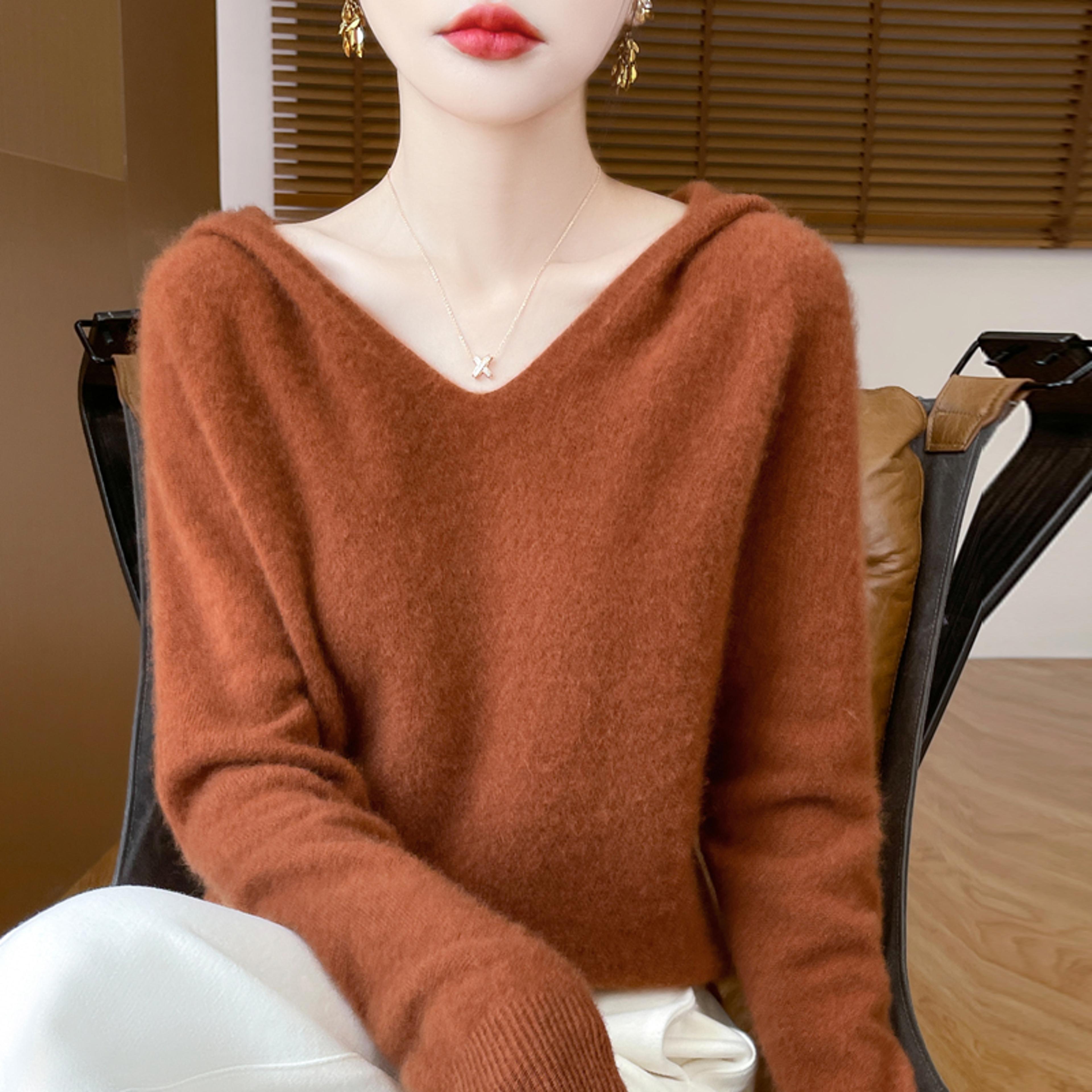 soft cashmere tops, clothing hooded collar pullover merino wool sweater