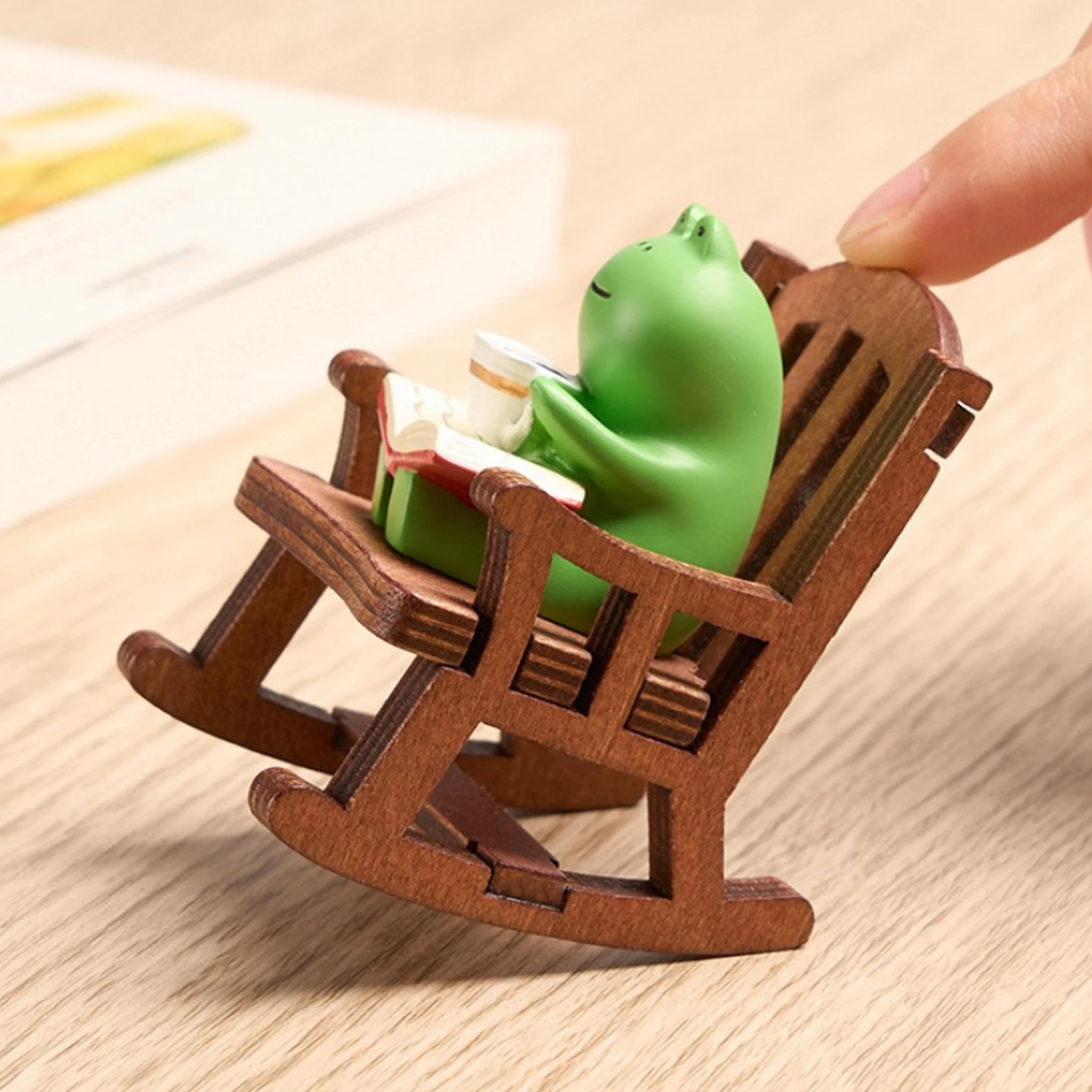 cute japanese healing rocker chair, small office decoration, car center control decoration