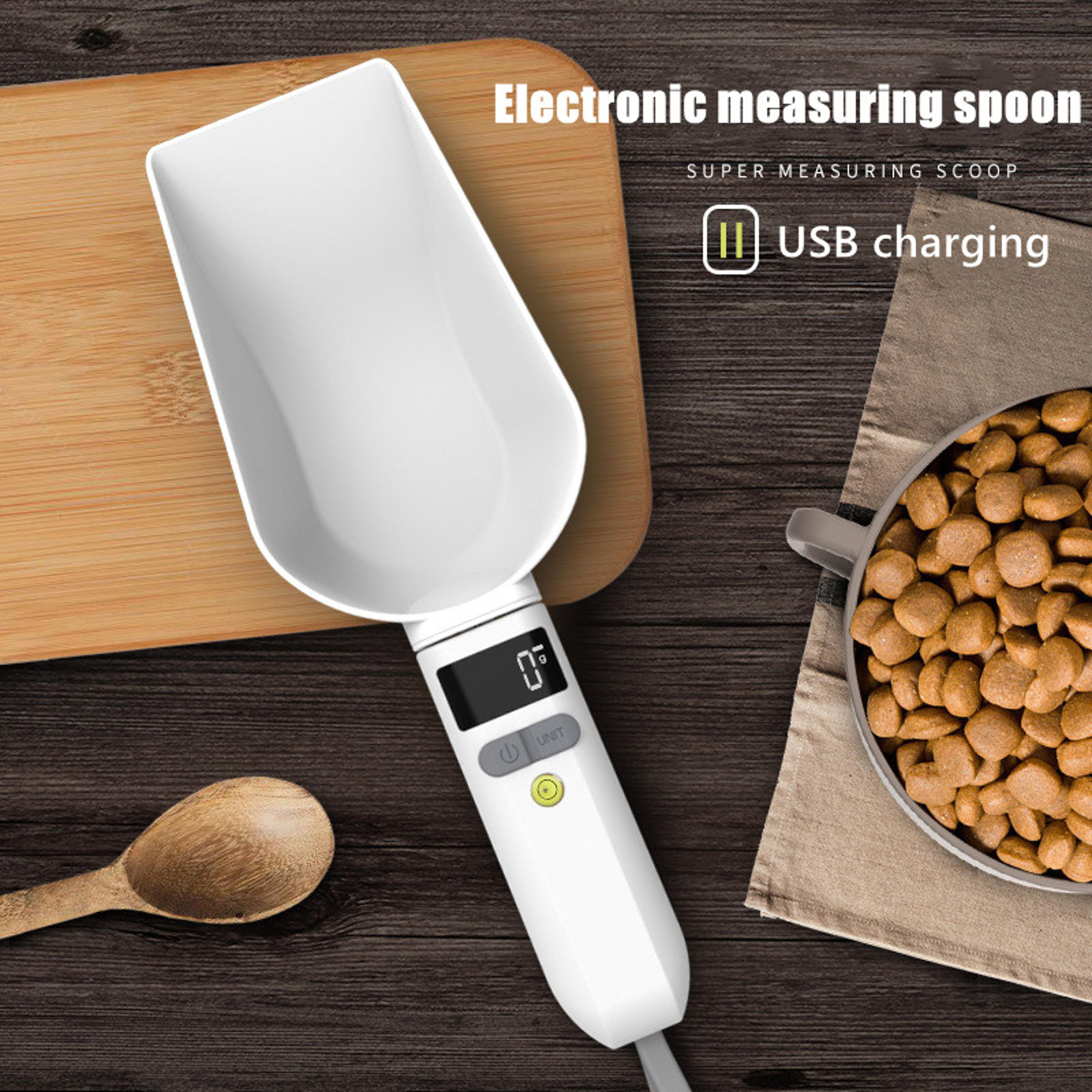 electronic lcd digital kitchen scale, pet dog and cat measuring tool, weighing spoon feeding bowl