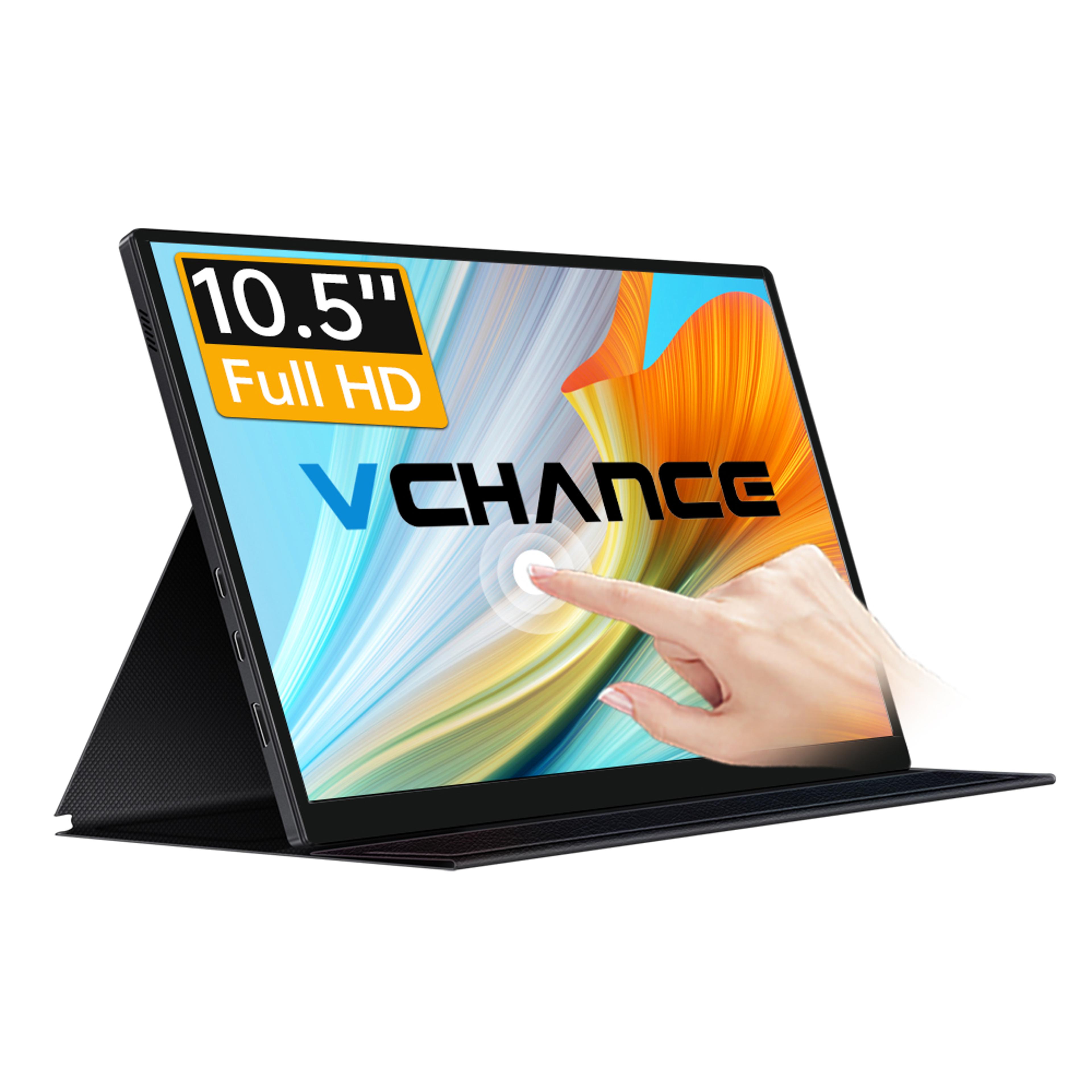 portable monitor touch screen with leather case, office display extender for mac laptop