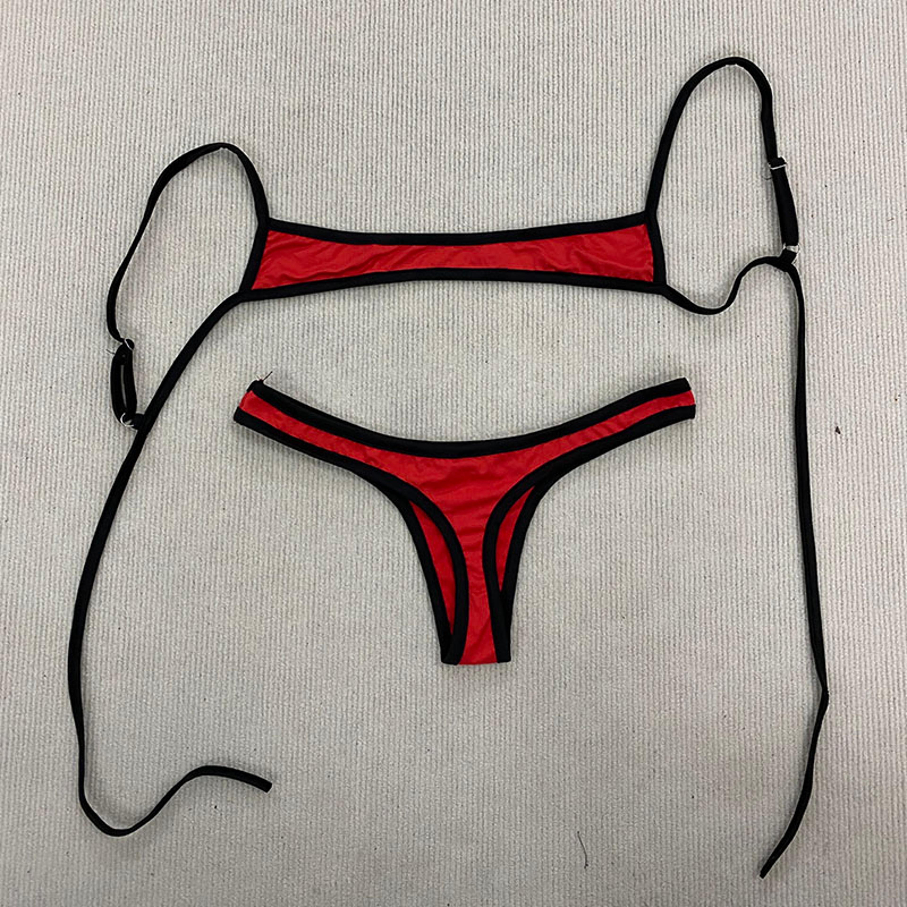 aesthetic spice girl beach swimsuit, backless simple summer split bikini