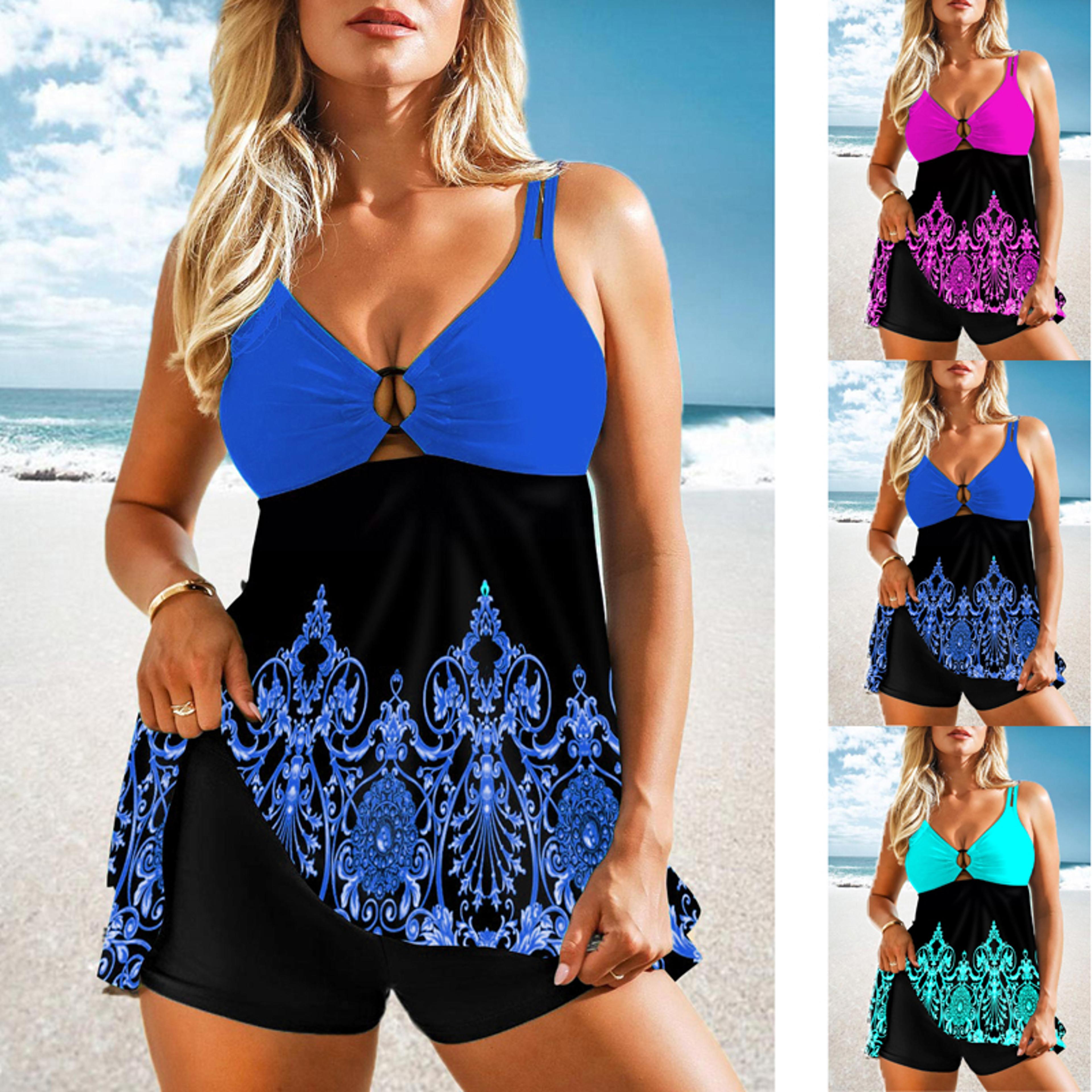 ordinary design set with hollow leaf print swimwear, beach wear sports