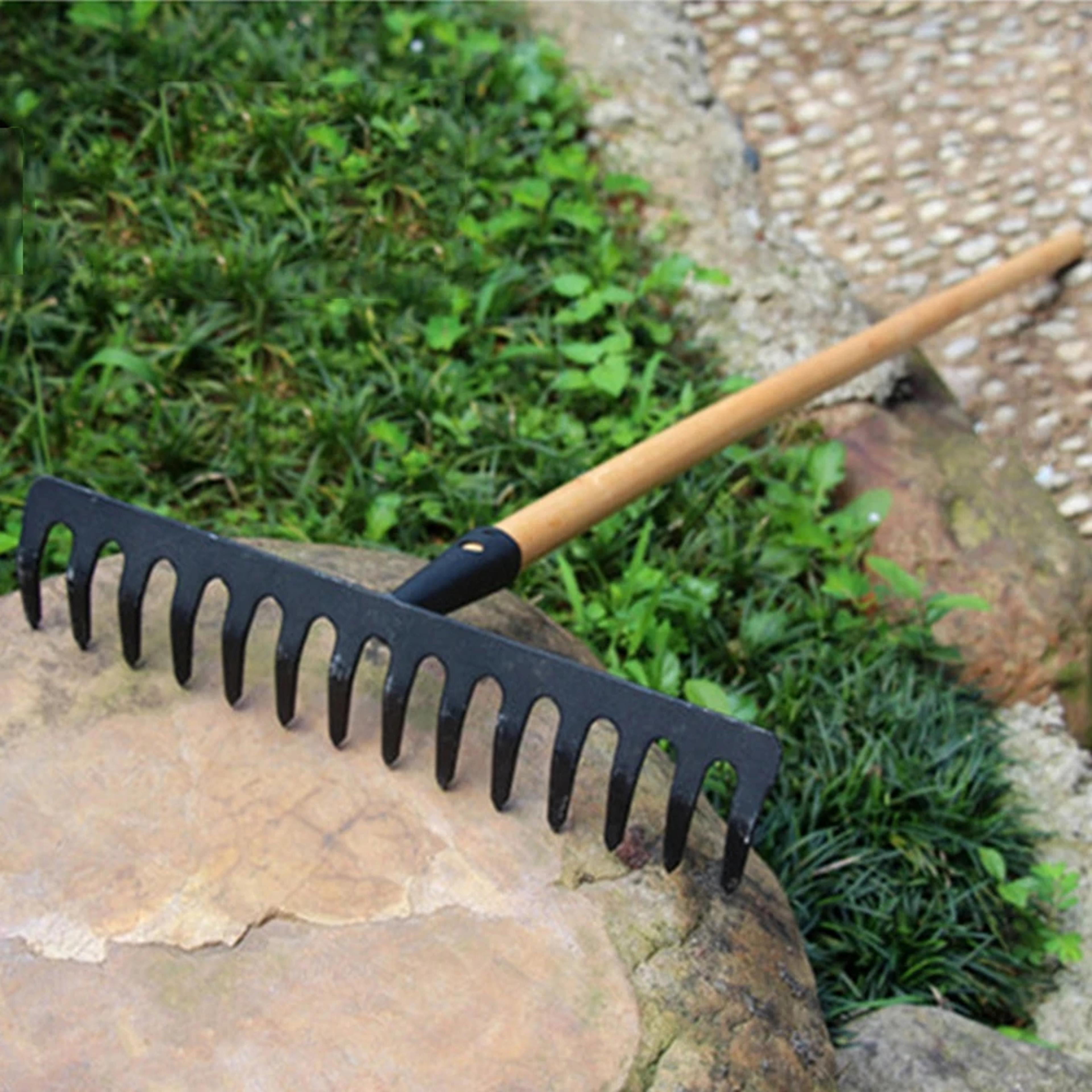 garden deciduous rake, pine soil rake, agricultural farm gardening tools