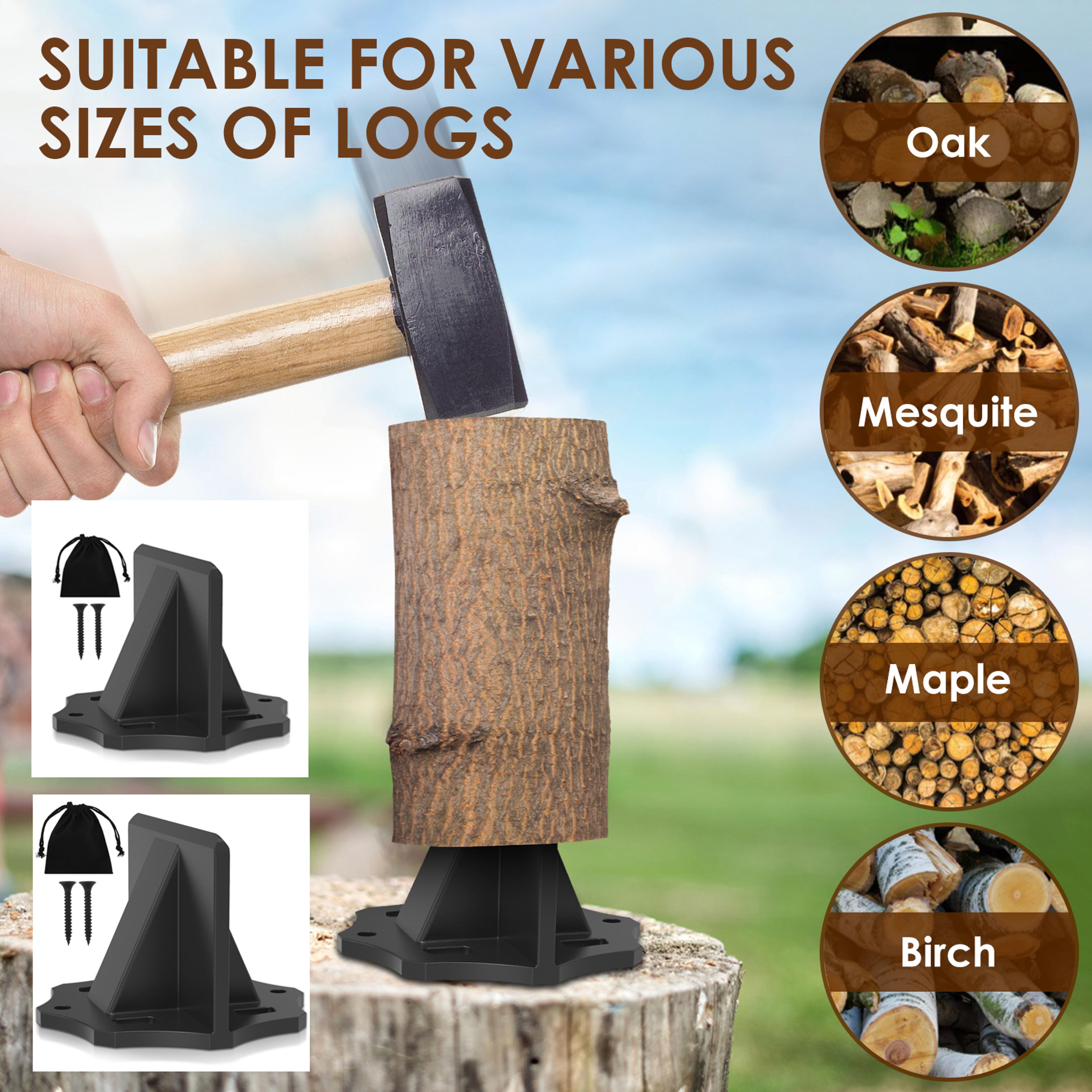 portable steel log splitter, manual wood splitter tool with cloth bag for home use