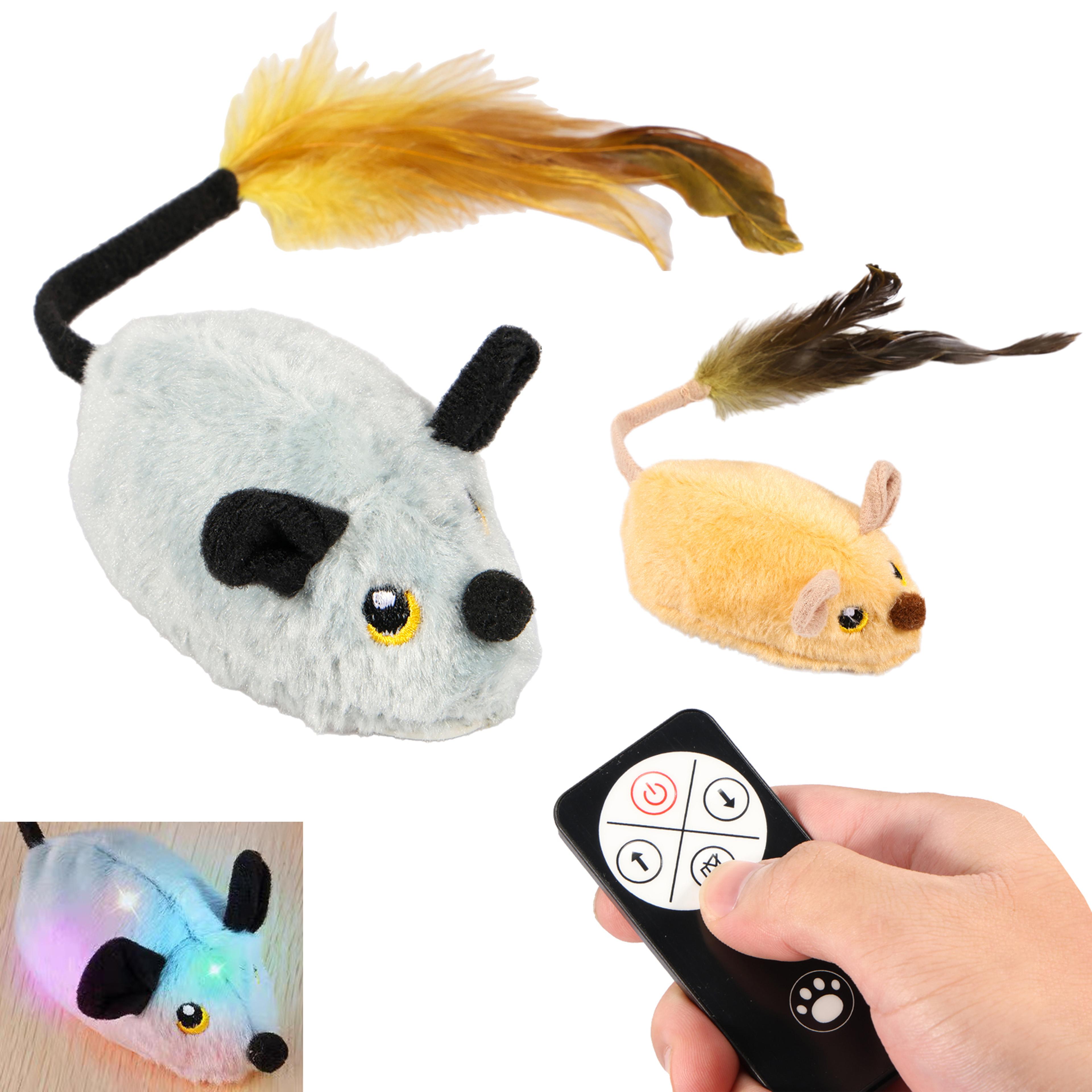 pet moving mice toy with electric telecontrol, auto rechargeable for realistic kitten fun