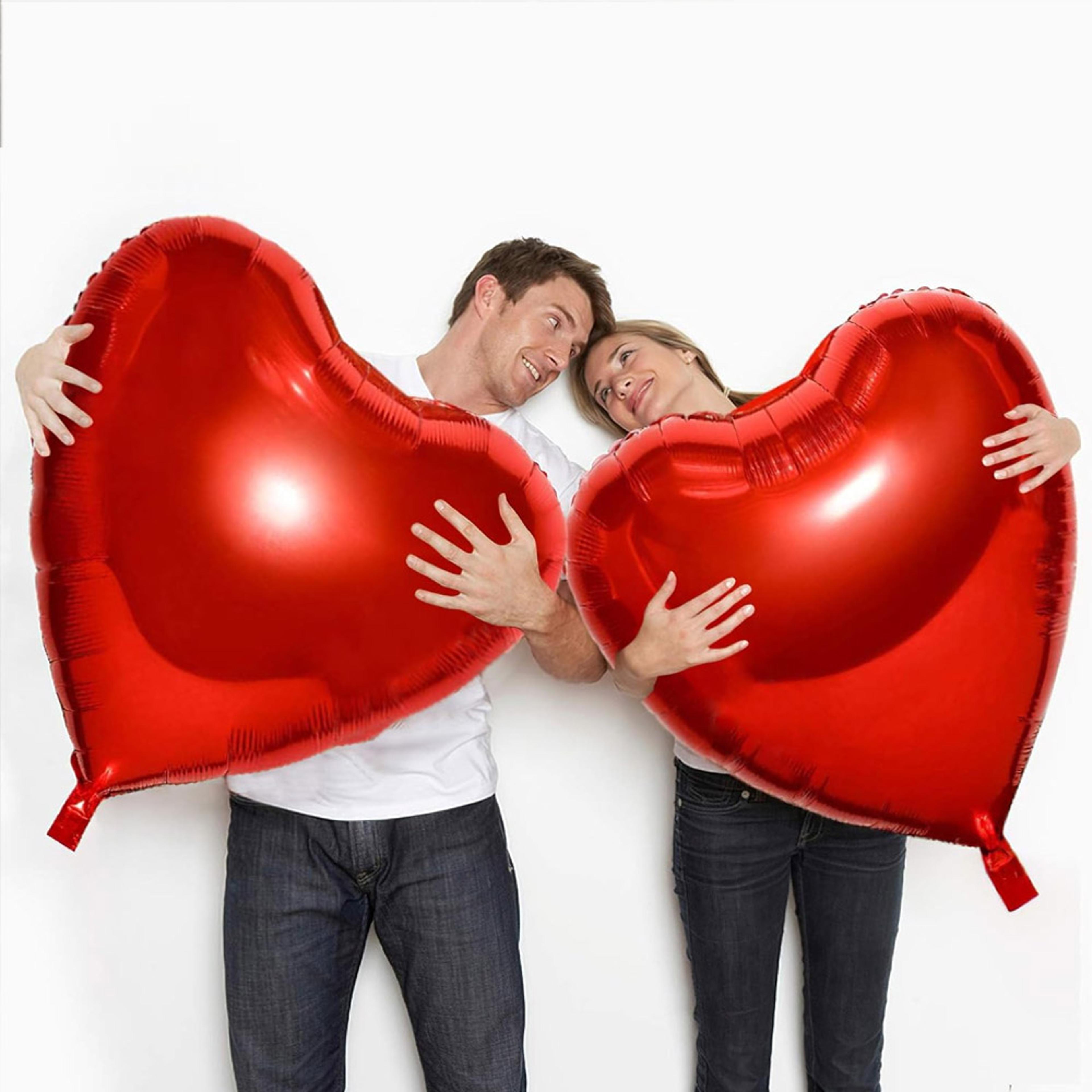 large red i love heart shaped helium balloons for wedding, engagement, valentines day decor