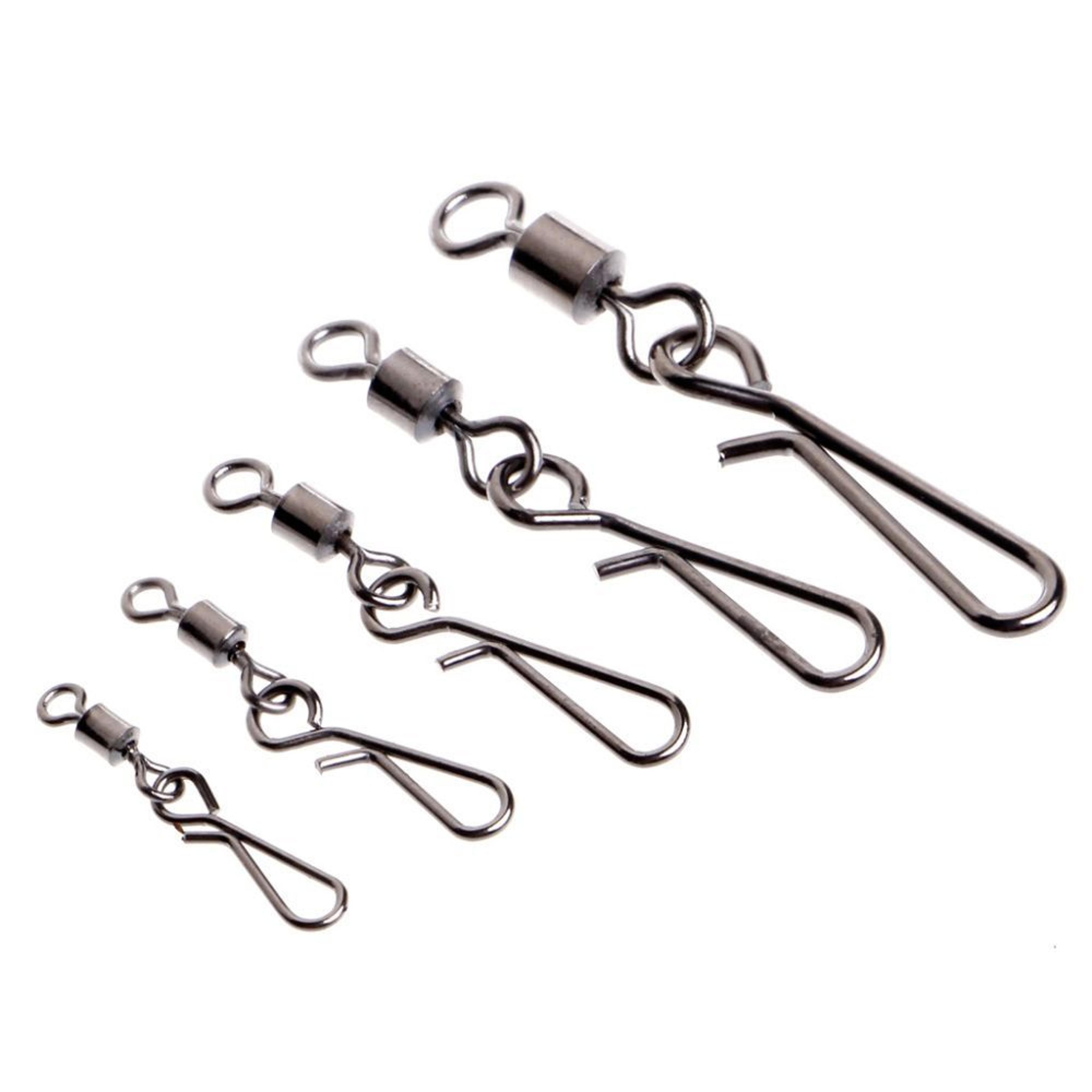 heavy duty fishing tackle, durable stainless steel solid ring, ball bearing barrel snap connector, rolling swivel