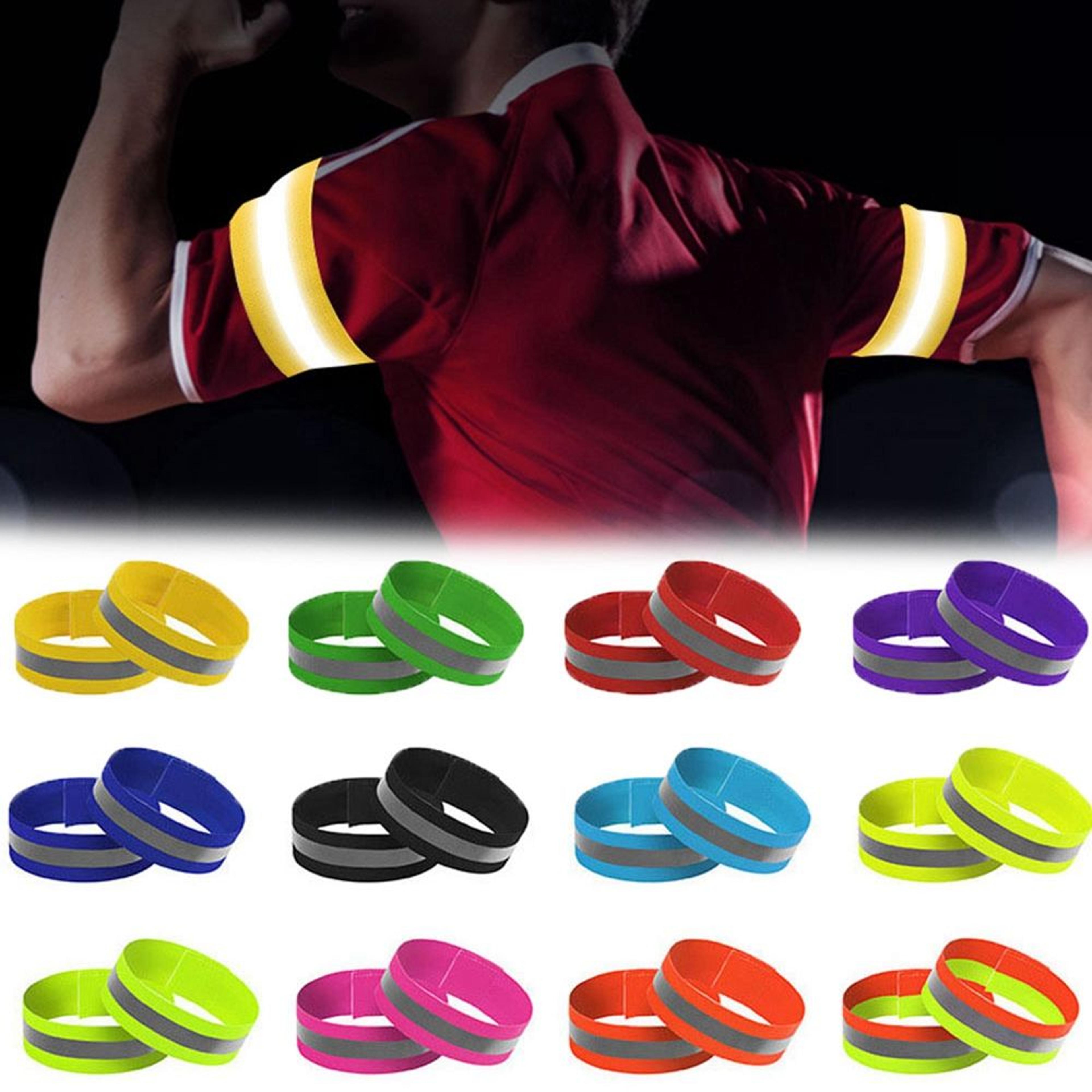 elasticated reflective band wristband for hand, ankle, leg, night safety alert, cycling and sports warning strap