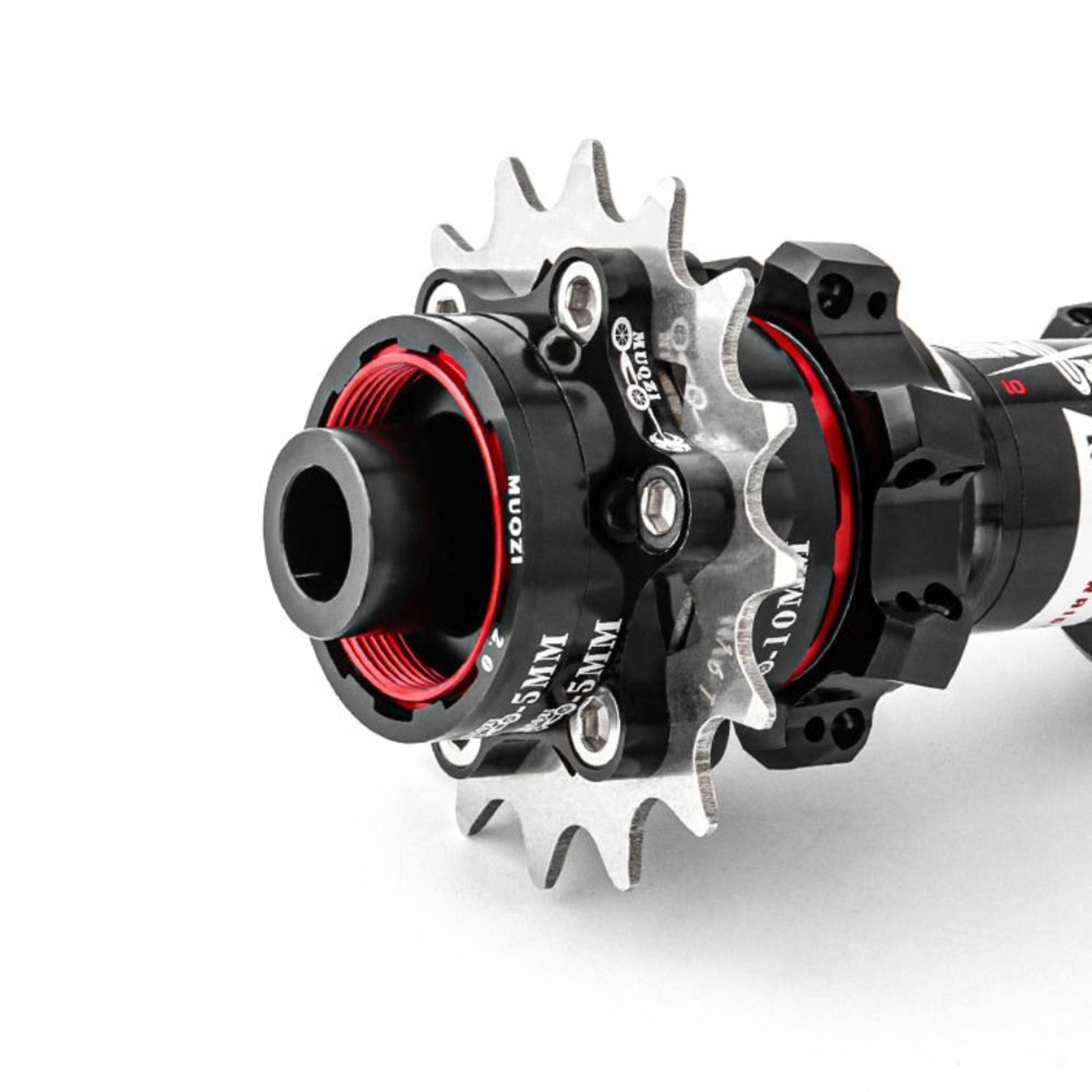 high-quality aluminum alloy single speed conversion kit with freewheel bike sprocket in black, red, gold, and silver