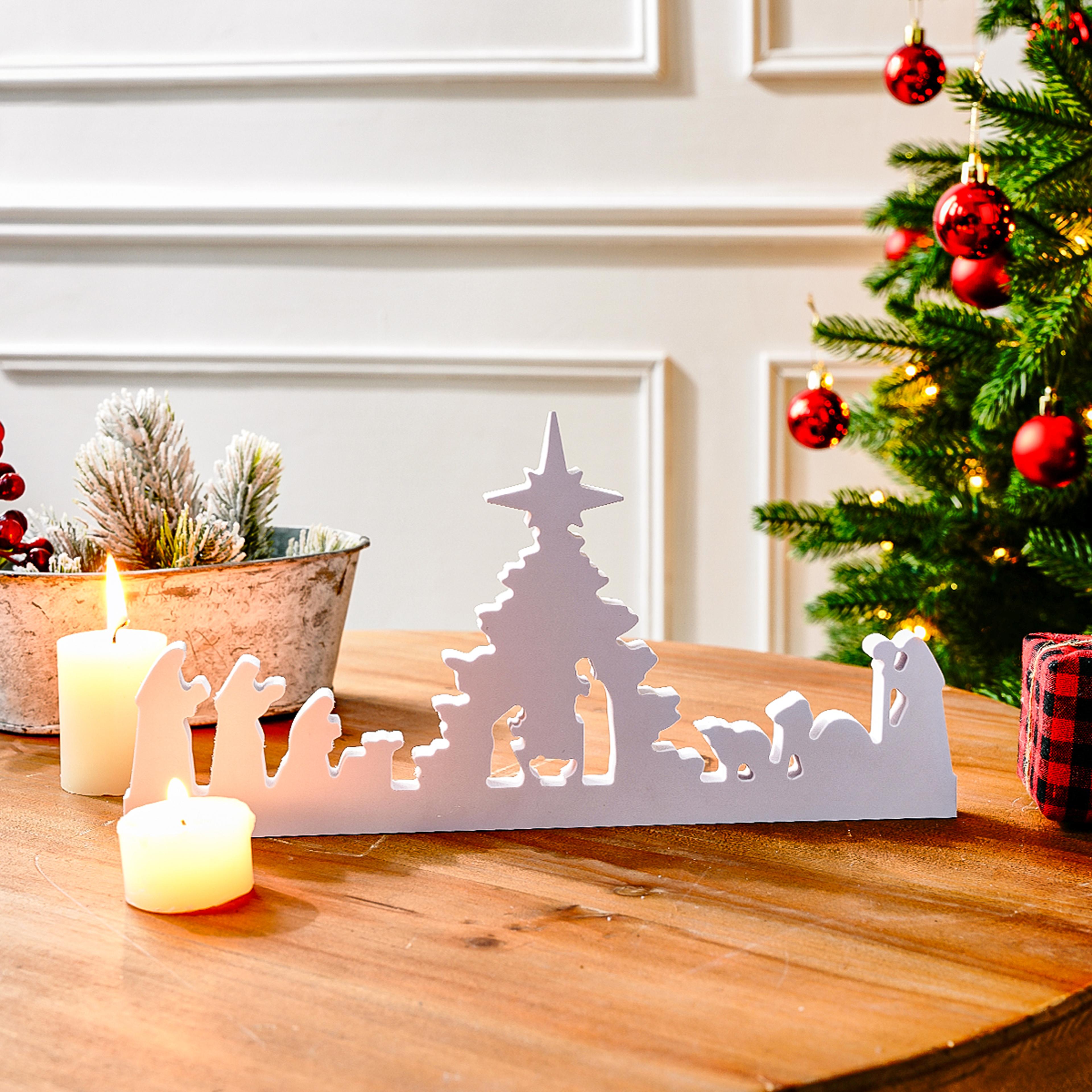 white snowflake board christmas desktop decorative item