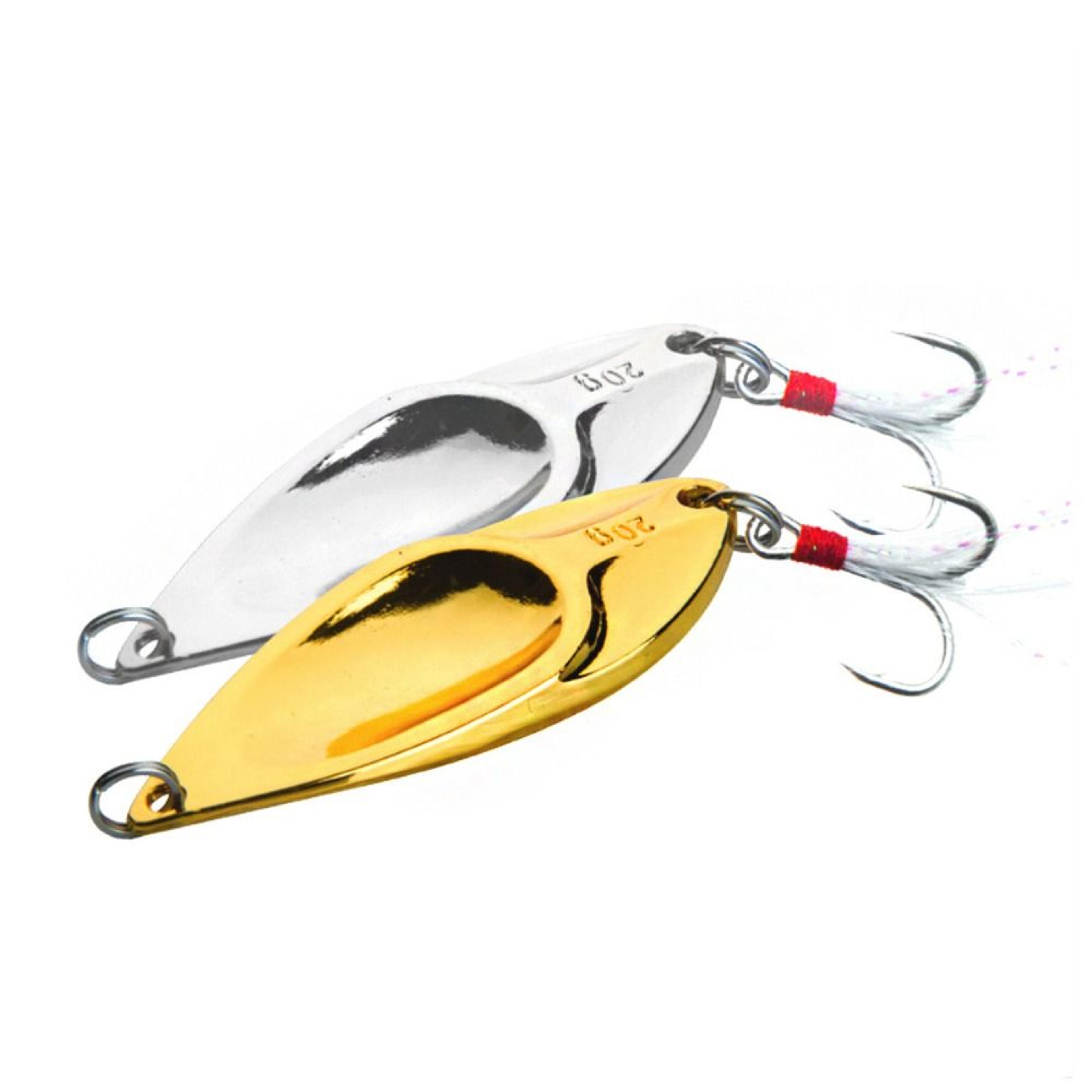 metal fishing spoon bait, gold silver sequin noise paillette bass tackle