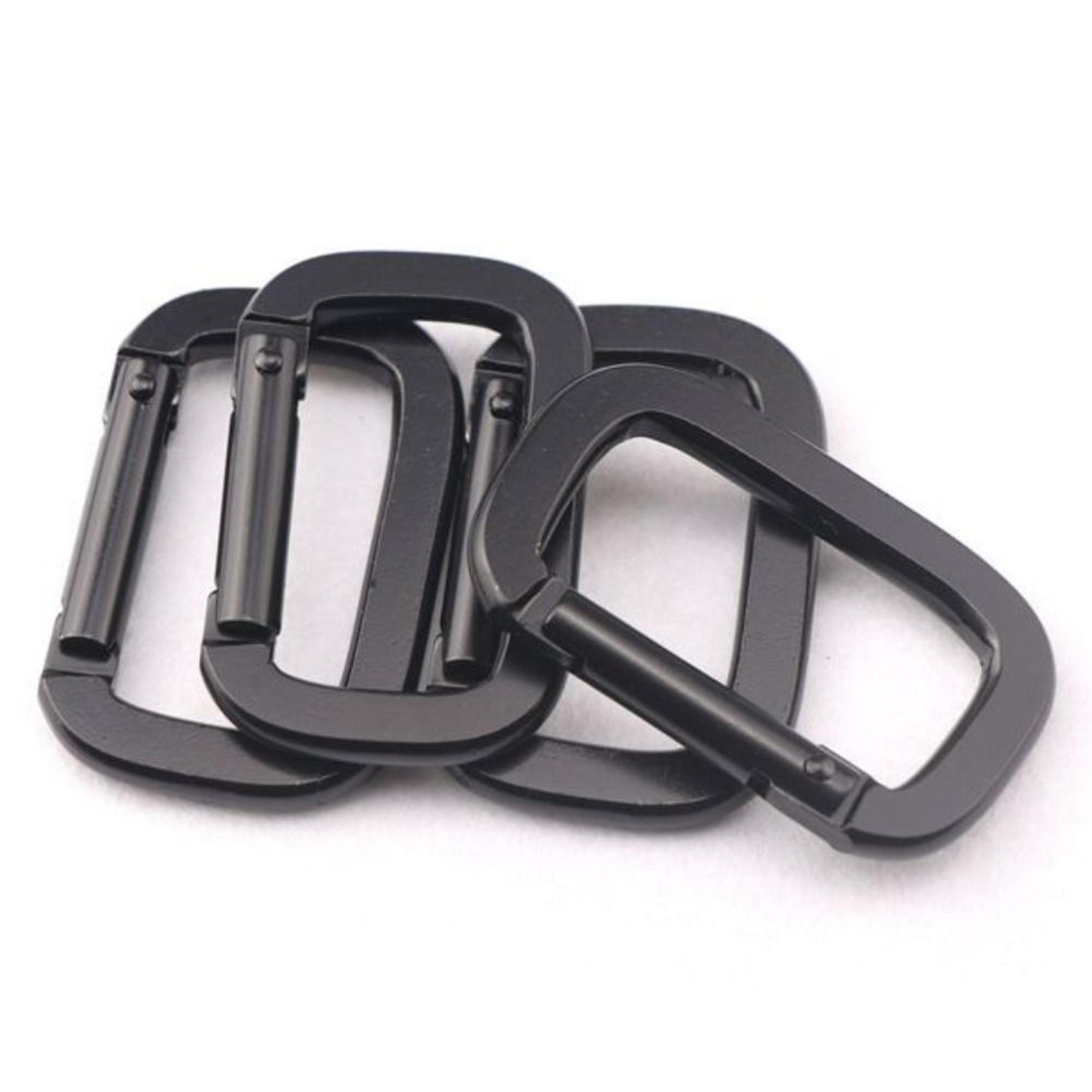 square black carabiner hook, durable aluminium alloy keychain, anti-theft backpack buckle, outdoor tools